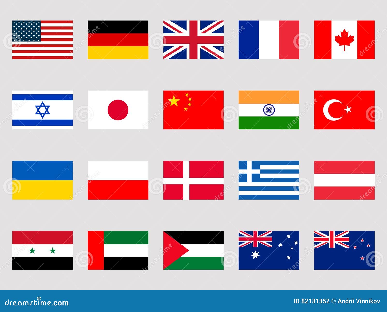 Raccolta Delle Bandiere Del Mondo Su Un Fondo Bianco Vettore Illustrazione  Vettoriale - Illustrazione di cina, unito: 82181852