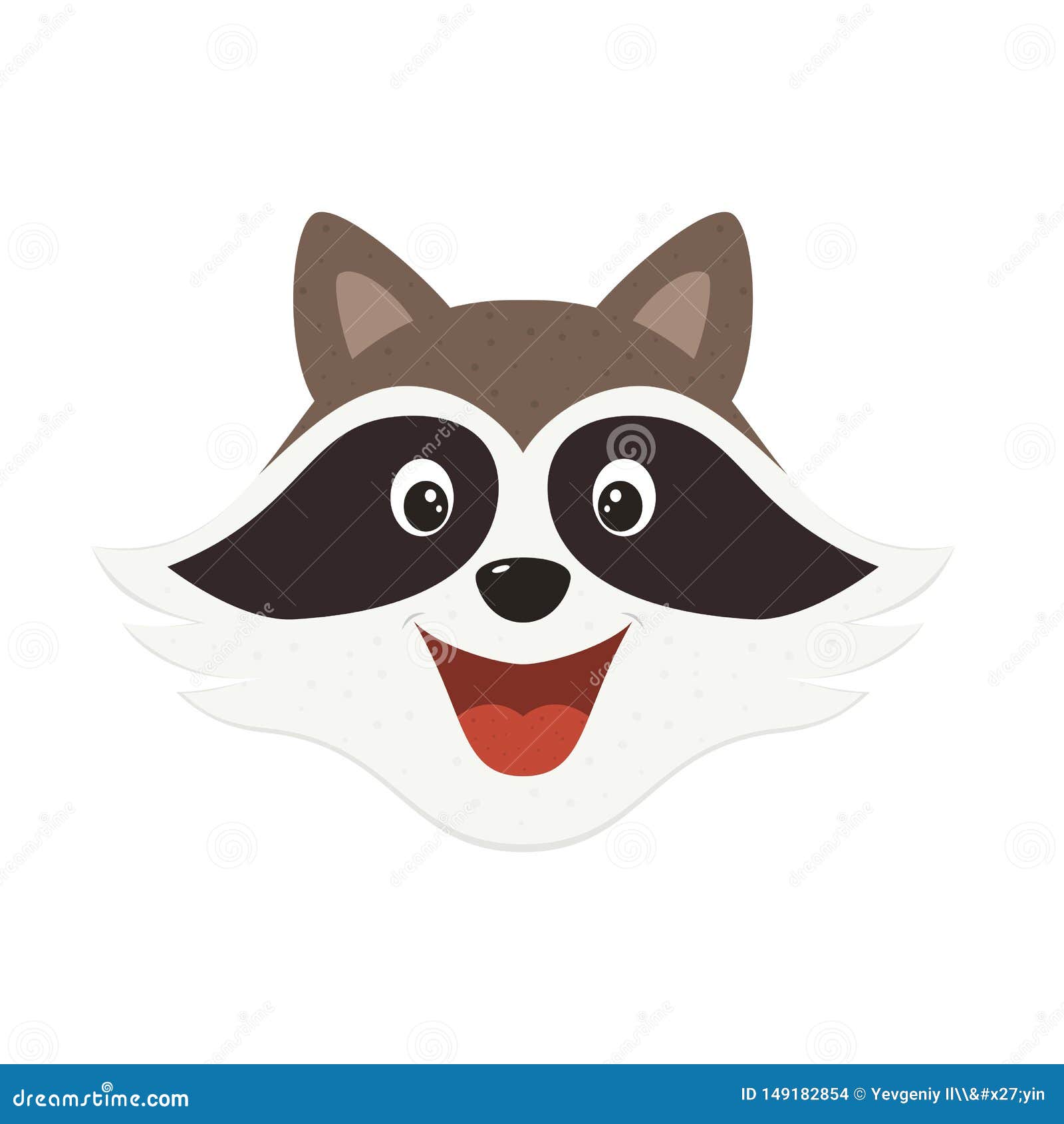 Raccoon Head stock vector. Illustration of america, forest - 149182854