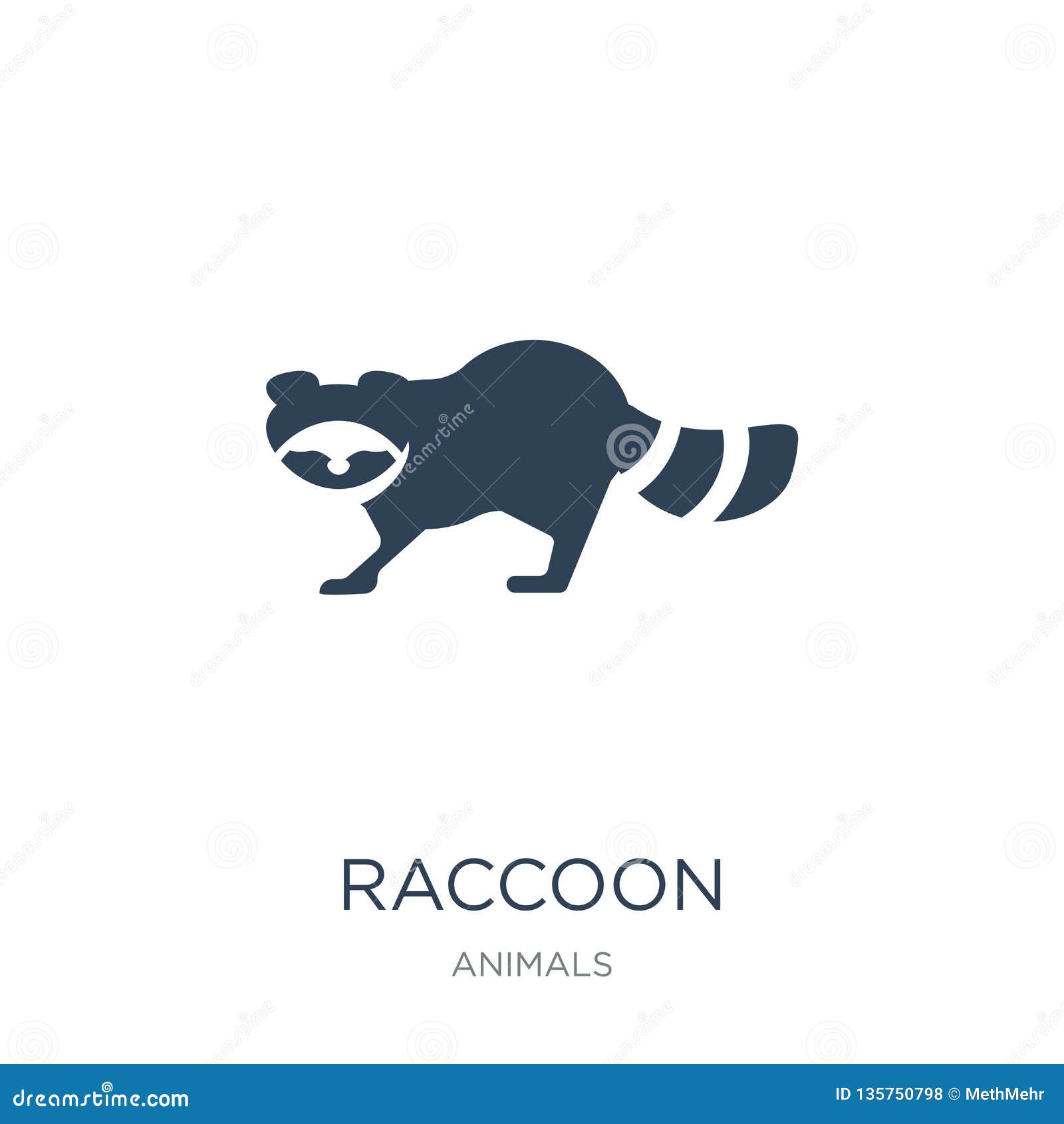 raccoon icon in trendy  style. raccoon icon  on white background. raccoon  icon simple and modern flat 