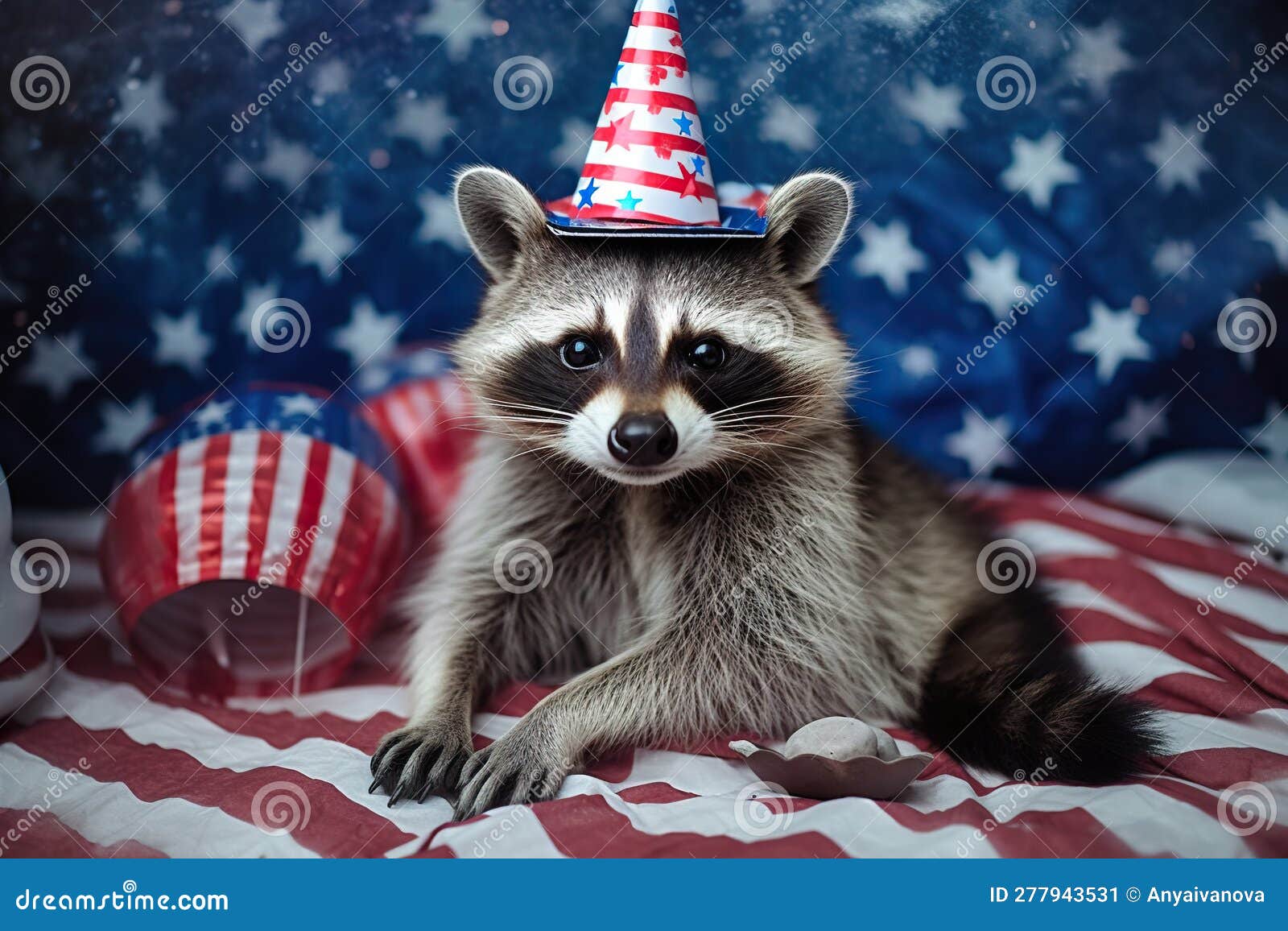 raccoons celebrate 4th of july