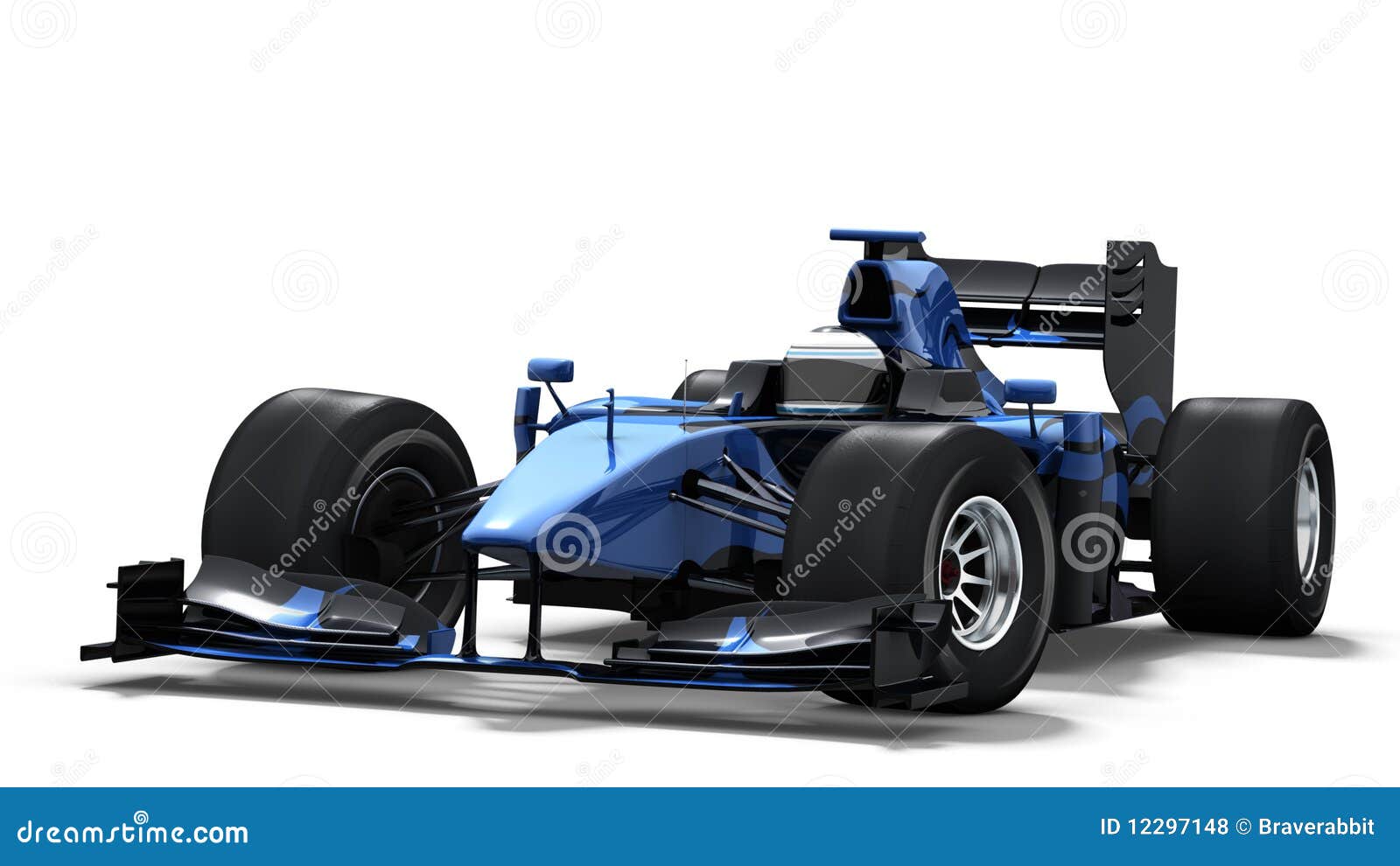 3d Rendering of a Formula Race Car in Black and White Color, Sport