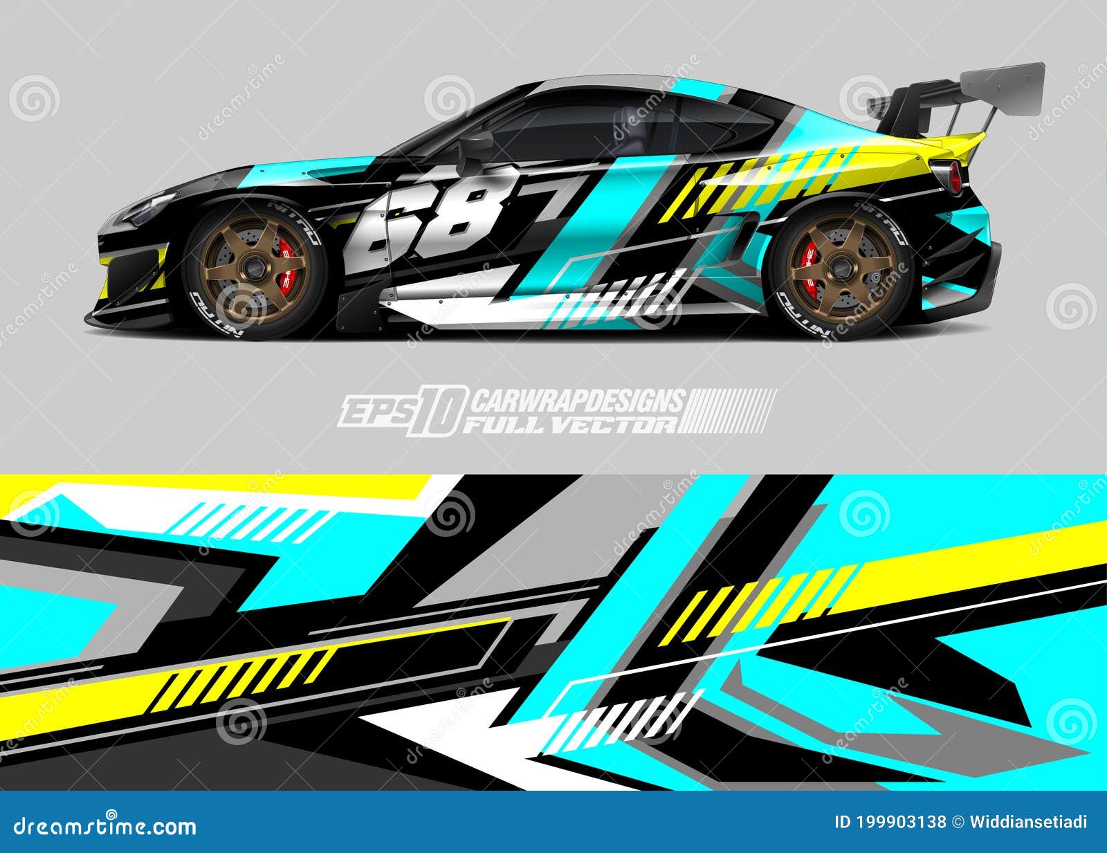 Race Car Wrap Design. Abstract Sport Background Stock Vector - Illustration  of cargo, corporate: 199903138