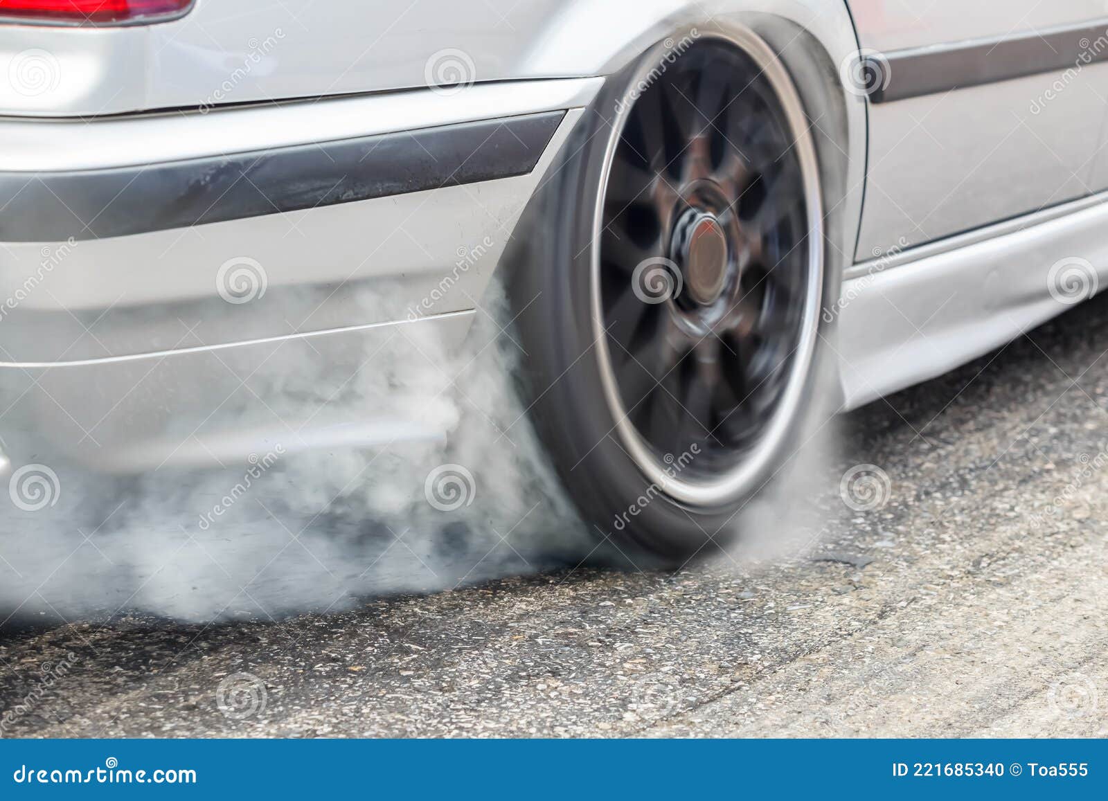 Race Drift Car Burning Tires on Speed Track Stock Photo Image of