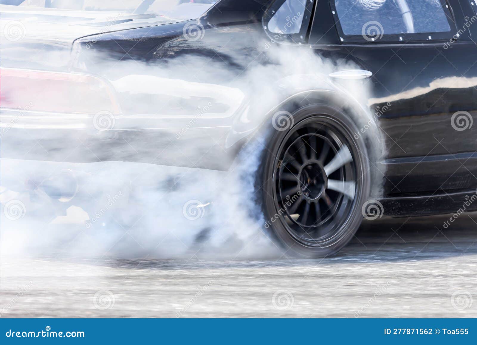 Race Drift Car Burning Tires on Speed Track Stock Photo Image of race