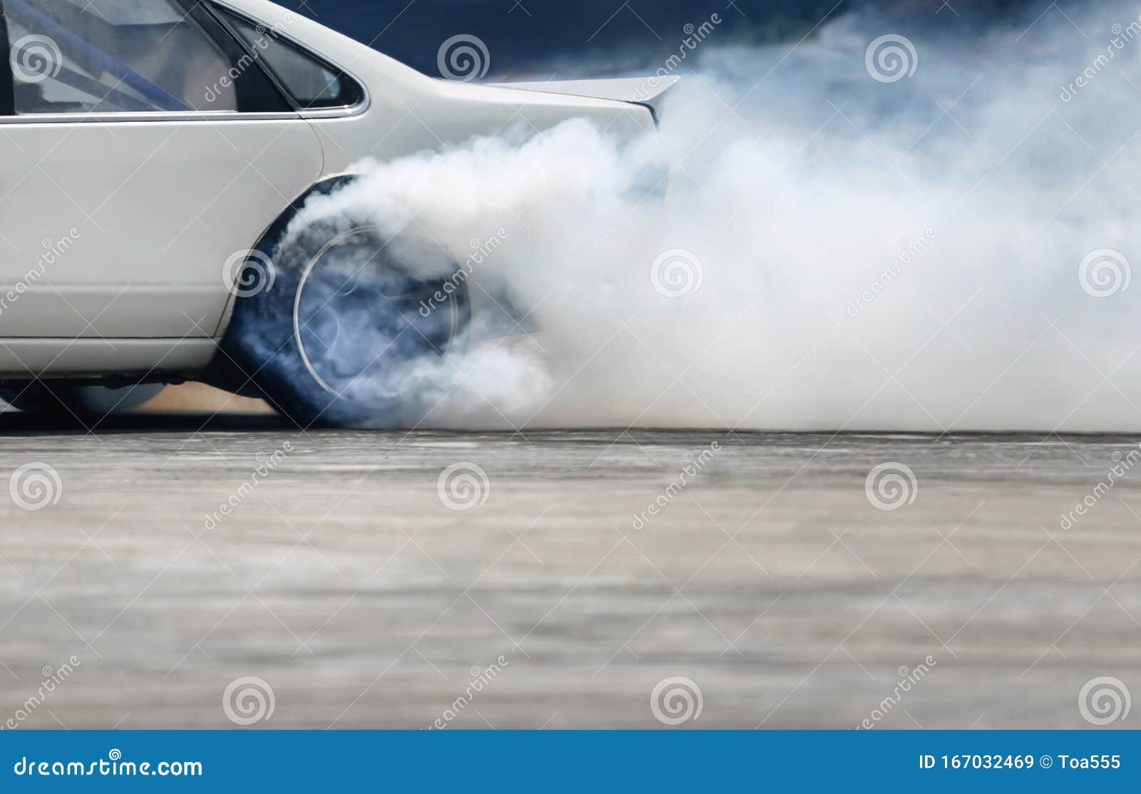 Car drifting image diffusion race drift car with lots of smoke from burning  tires on speed track Stock Illustration