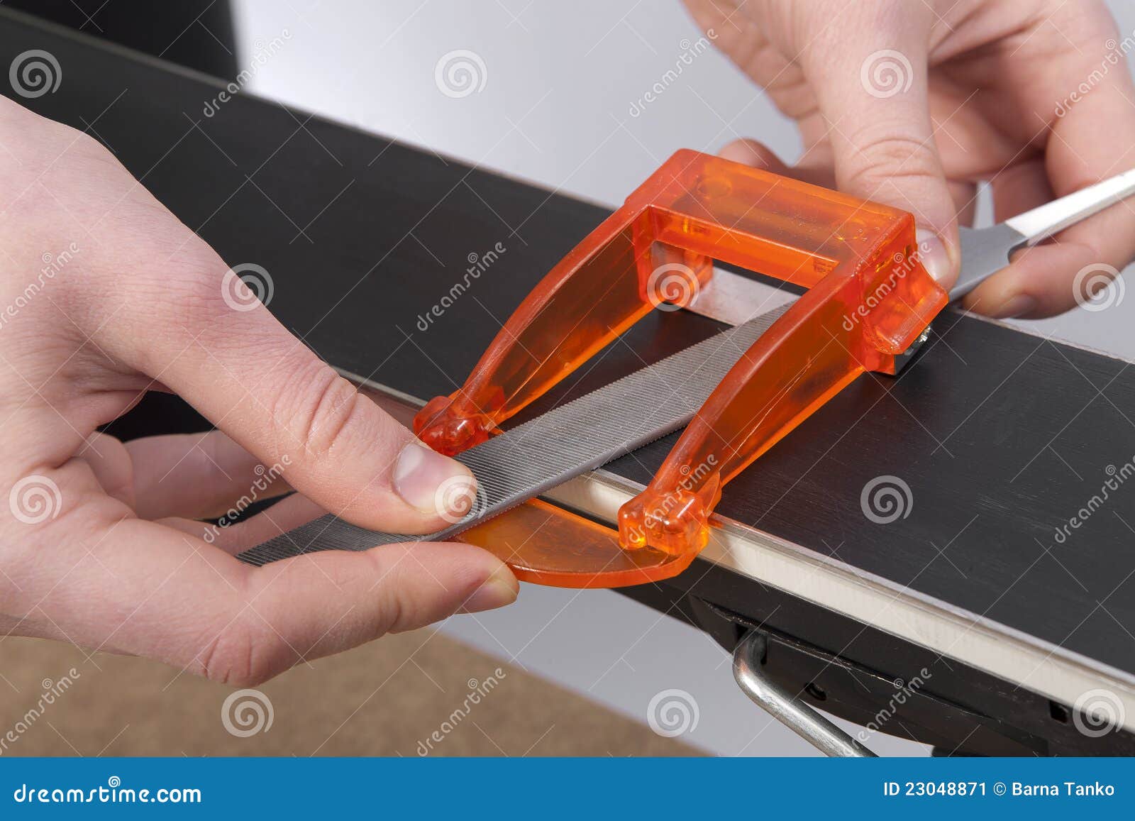 Race Ski Edge Base Bevel Sharpening With File Stock Image Image within Elegant  how to sharpen ski edges with regard to Current Household