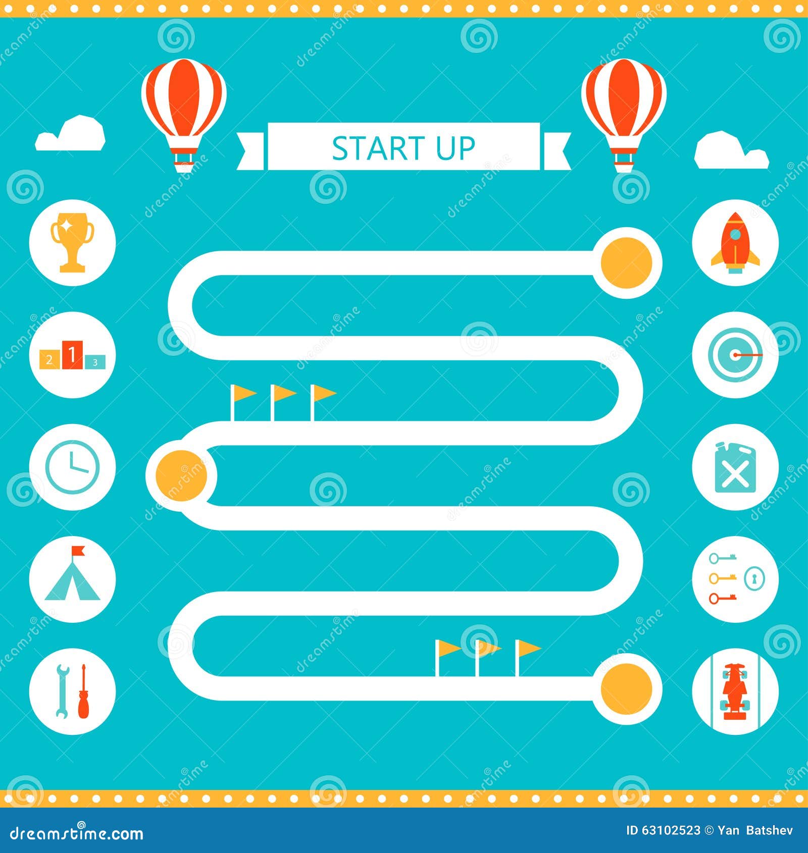 Race Track Infographics Template. Start Up and Business Strategy