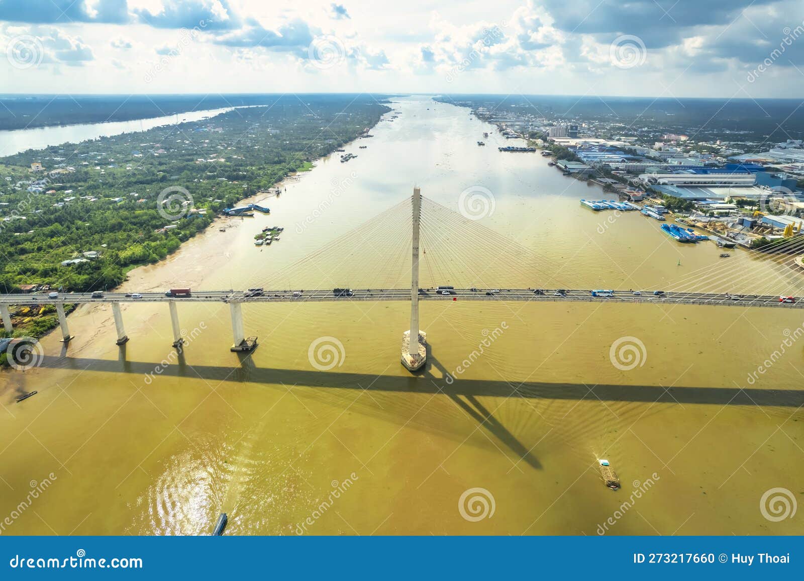 Rach Mieu Bridge, Tien Giang, Vietnam, Aerial View Stock Photo - Image ...