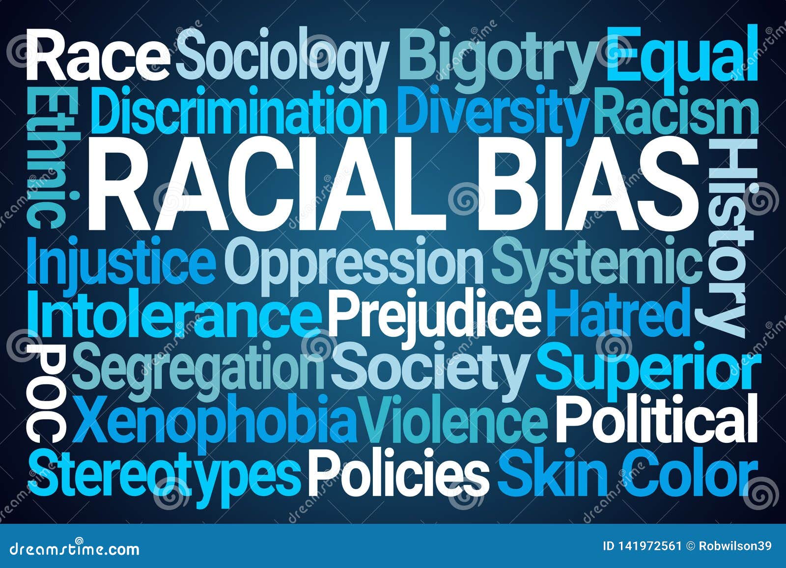 racial bias word cloud