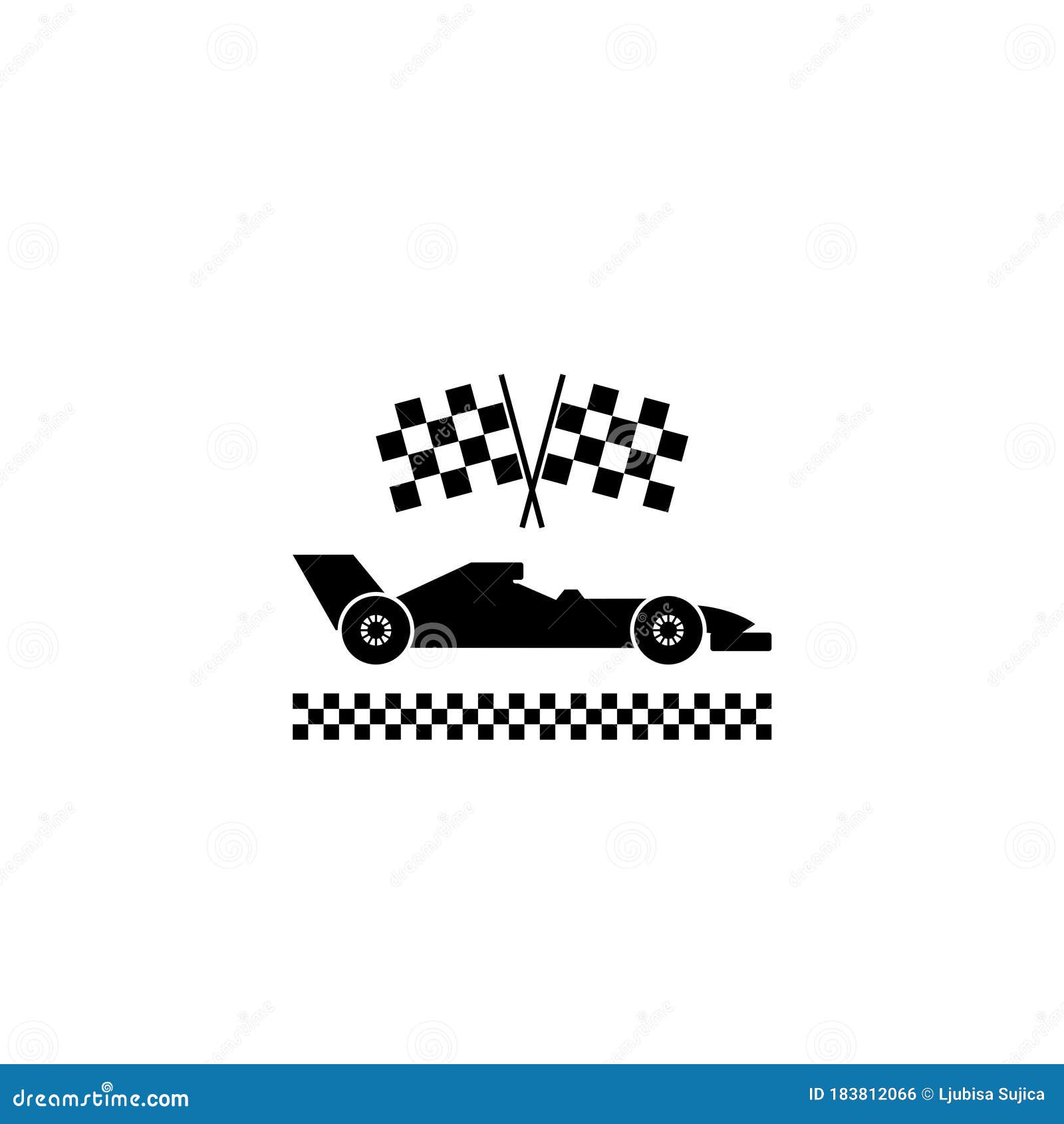 Racing Car Icon Isolated on White Background. Formula Race Car Icon Stock  Vector - Illustration of formula, finish: 183812066