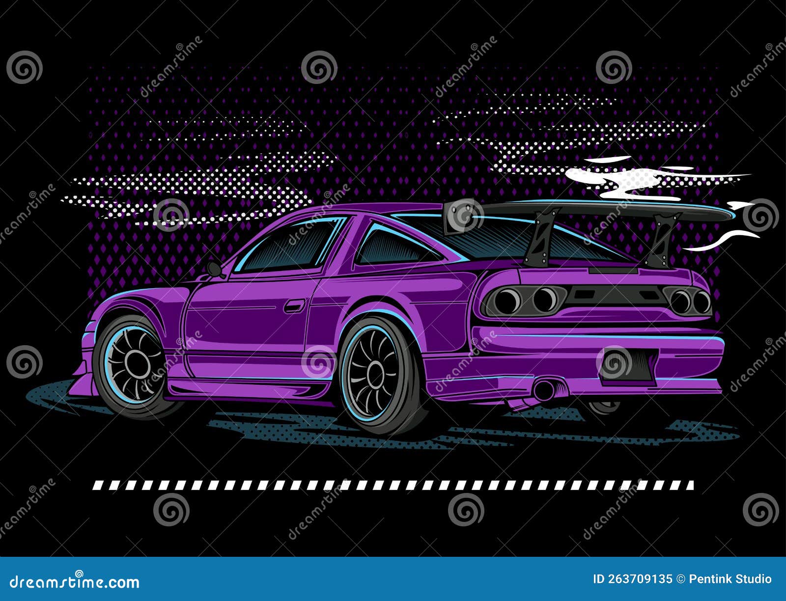 Racing Car Purple stock vector. Illustration of pentink - 263709135