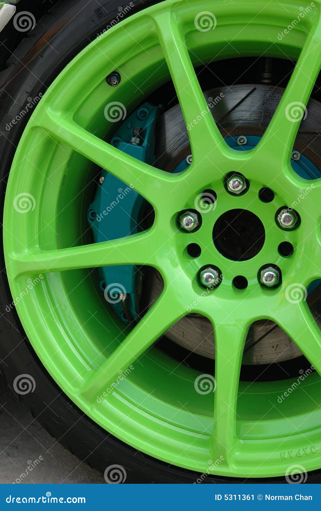 Racing car wheel stock image. Image of automobile, fast 5311361