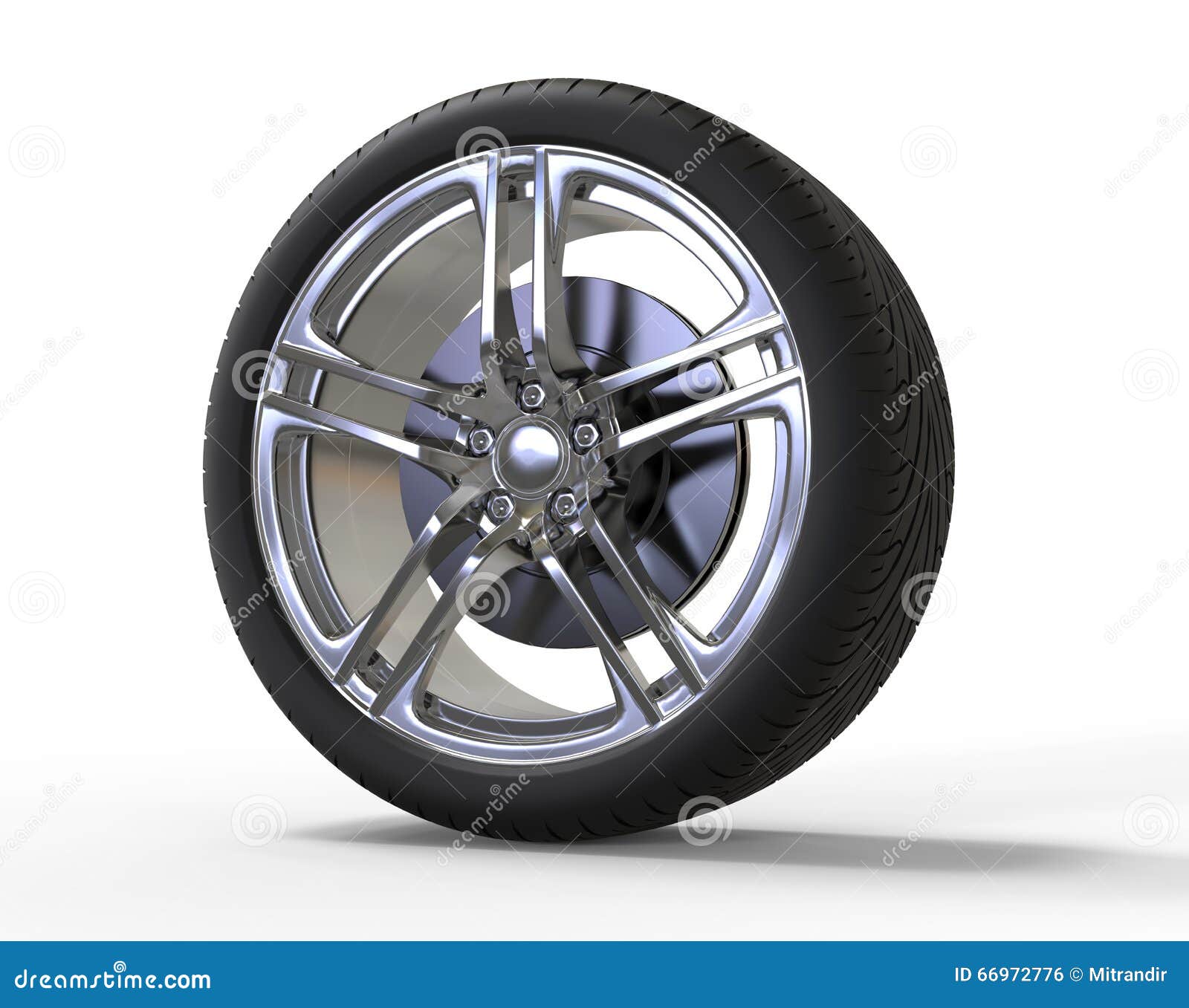 Racing Car Wheel Big Shiny Rims Stock Illustration Illustration of