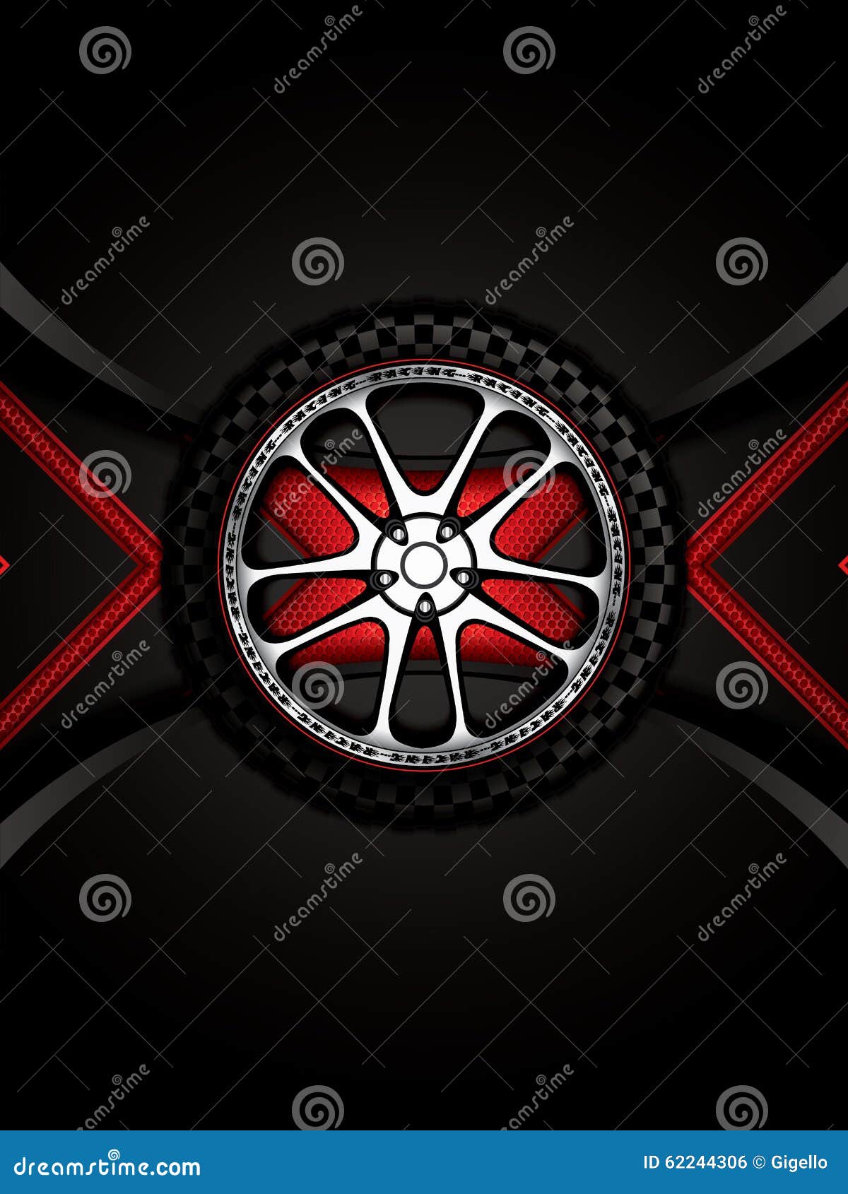 Racing car wheel stock vector. Illustration of round 62244306