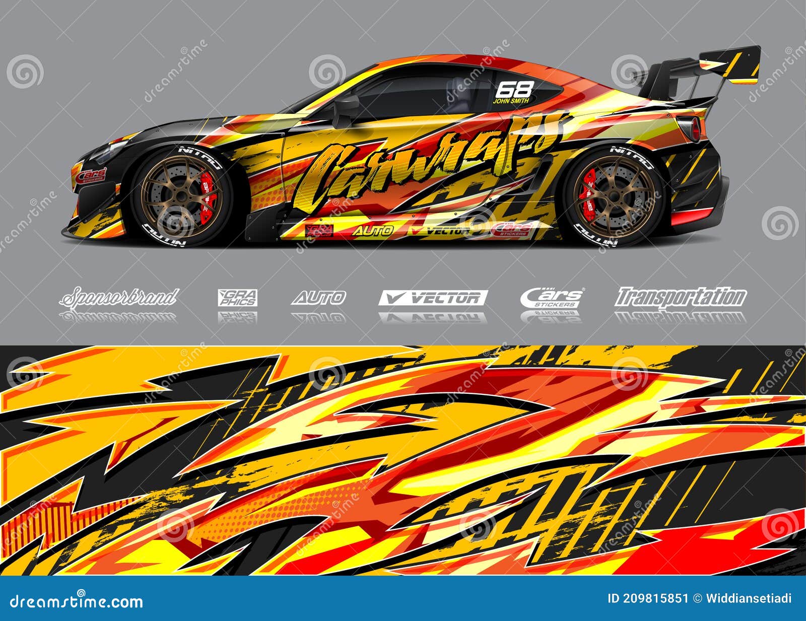 Race Car Wrap Designs. Abstract Stripe Racing Background for Vehicle