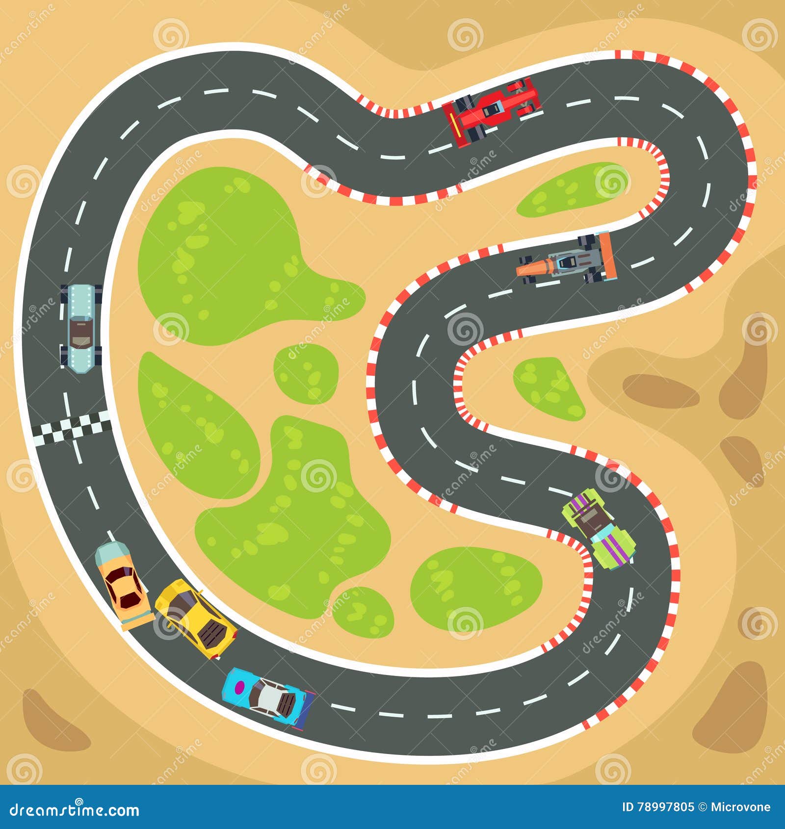 Racing Computer And App Game Vector Background With Top ...