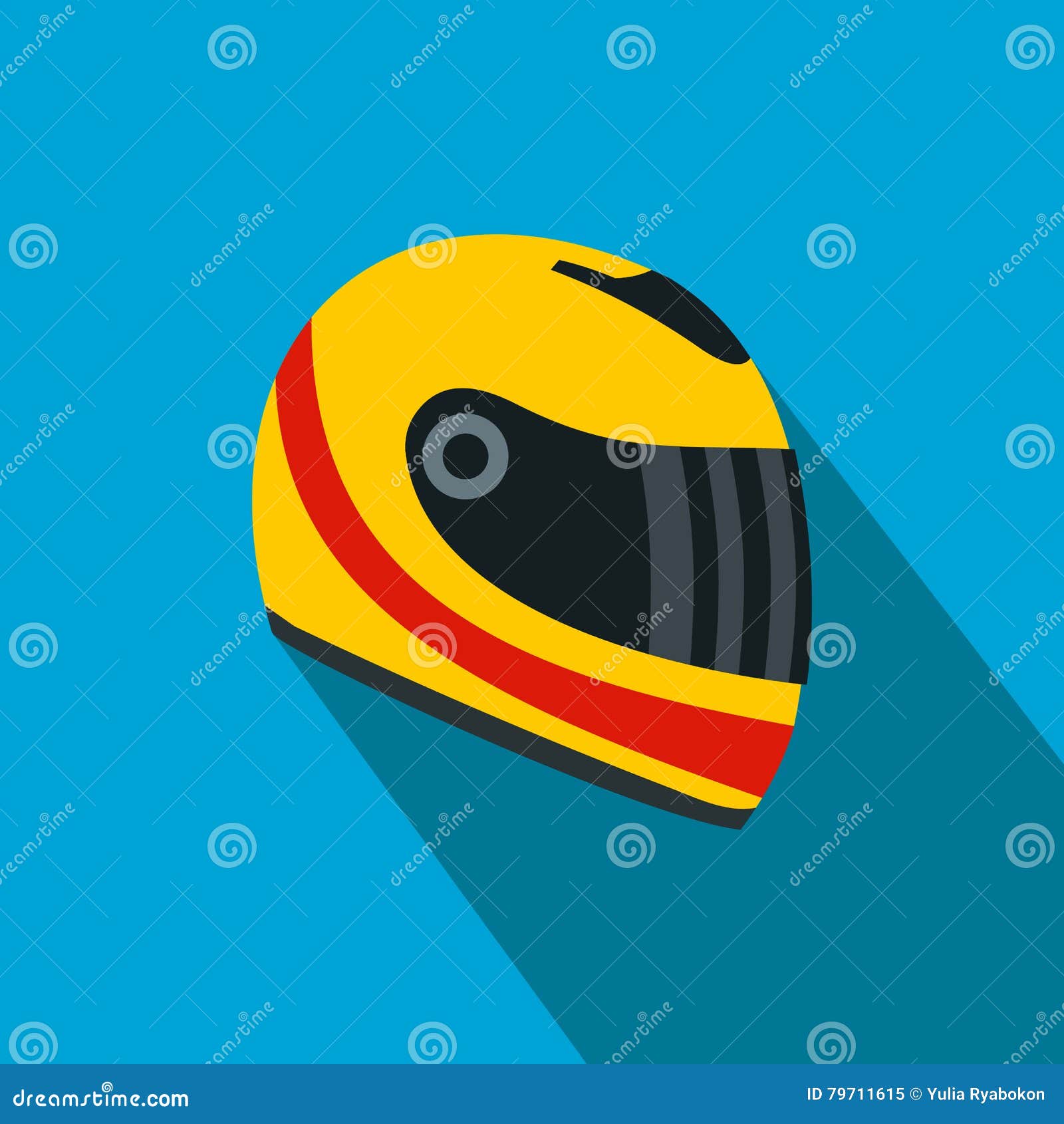 Racing Helmet Clipart. Motorcycle Helmet Isolated Flat Icon Vector
