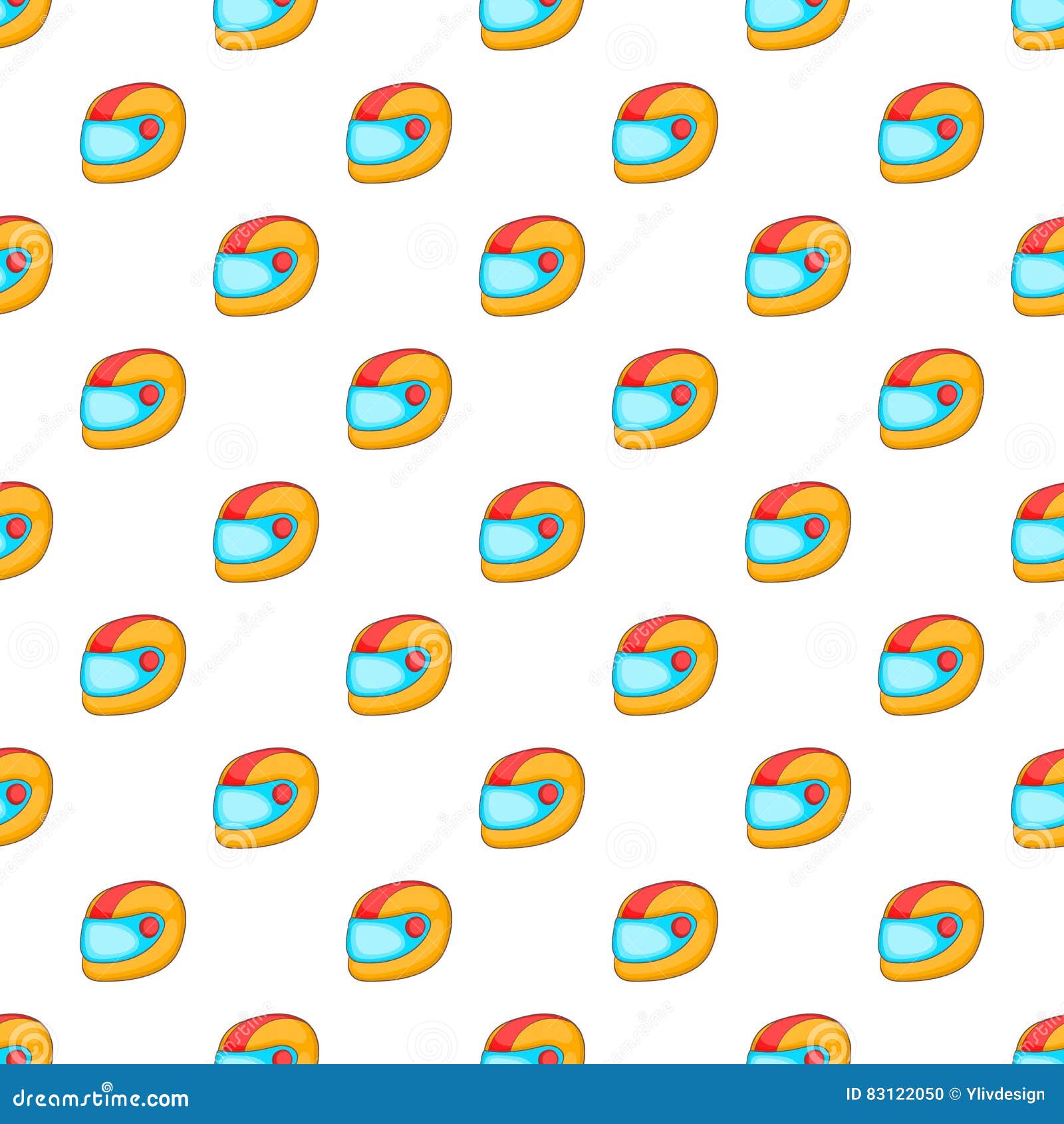 racing helmet pattern, cartoon style