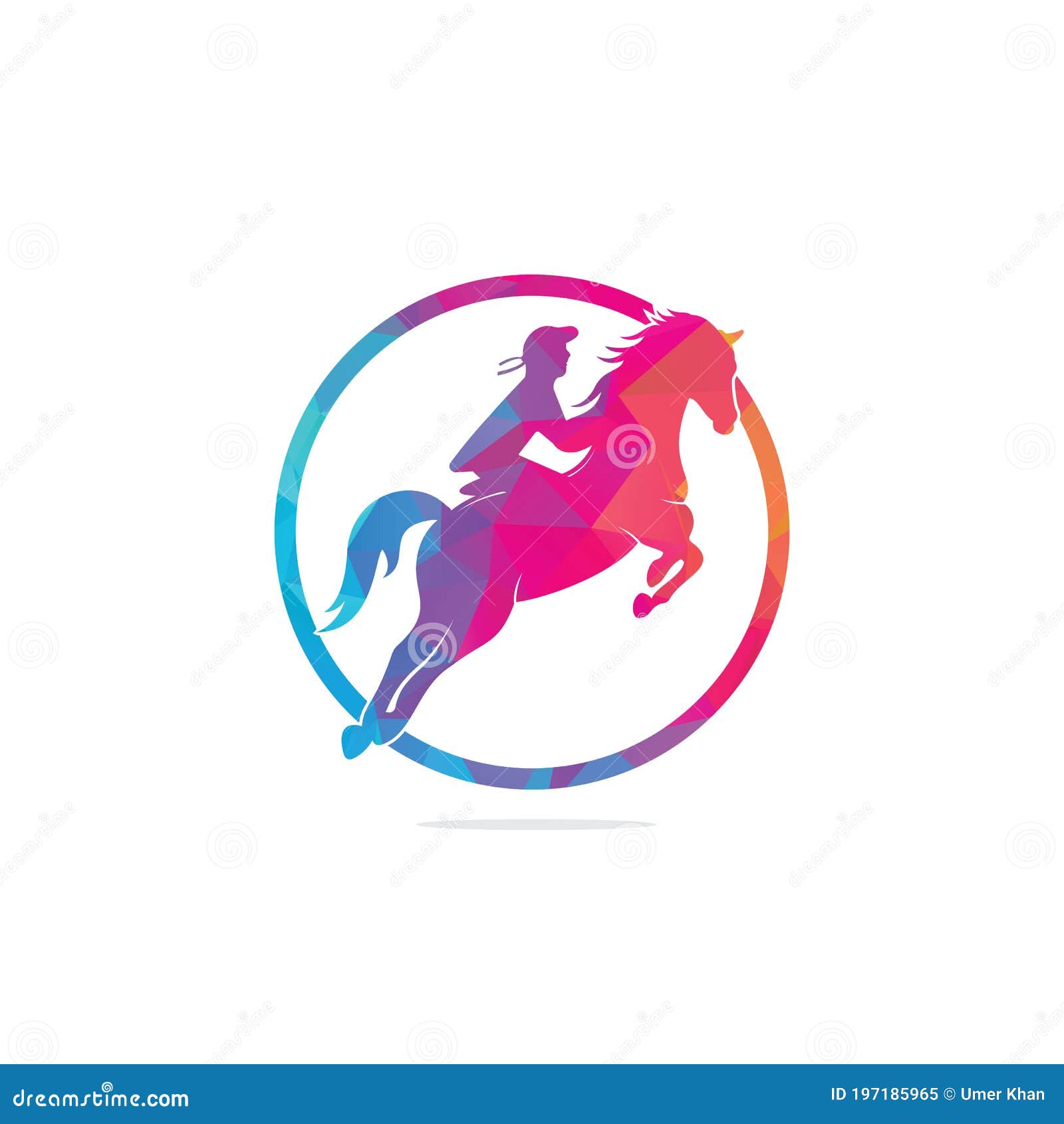 Racing Horse with Jockey Logo Design Icons. Stock Illustration ...