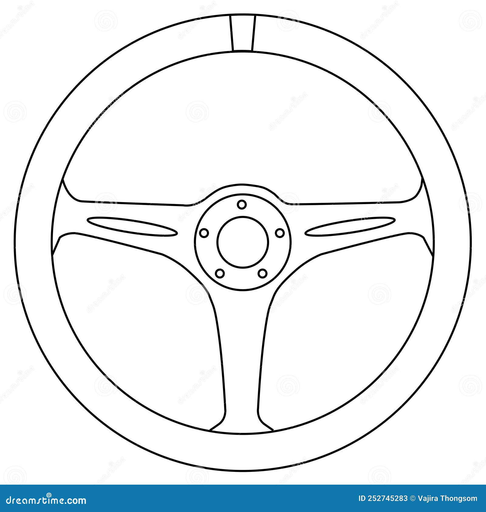 Racing Steering Wheel with Center Marker Vector Stock Vector