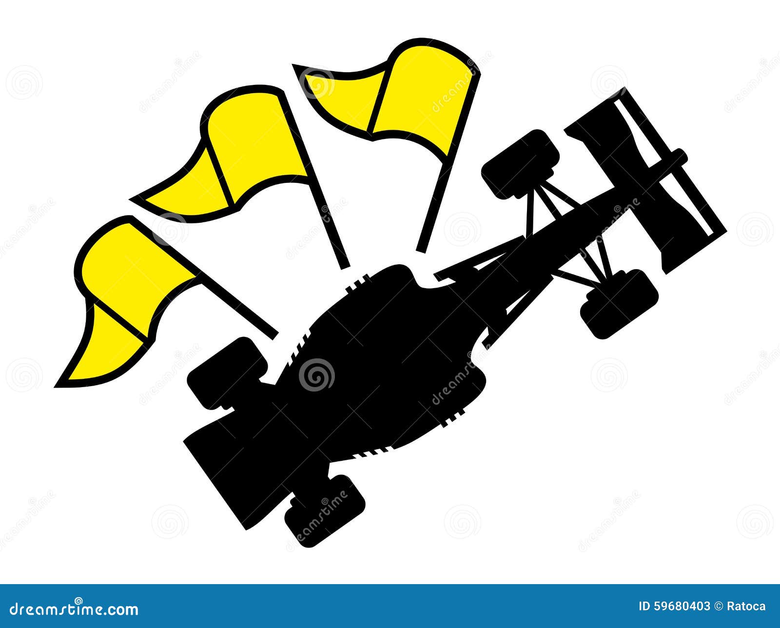 Racing yellow flag symbol stock vector. Illustration of wave 59680403