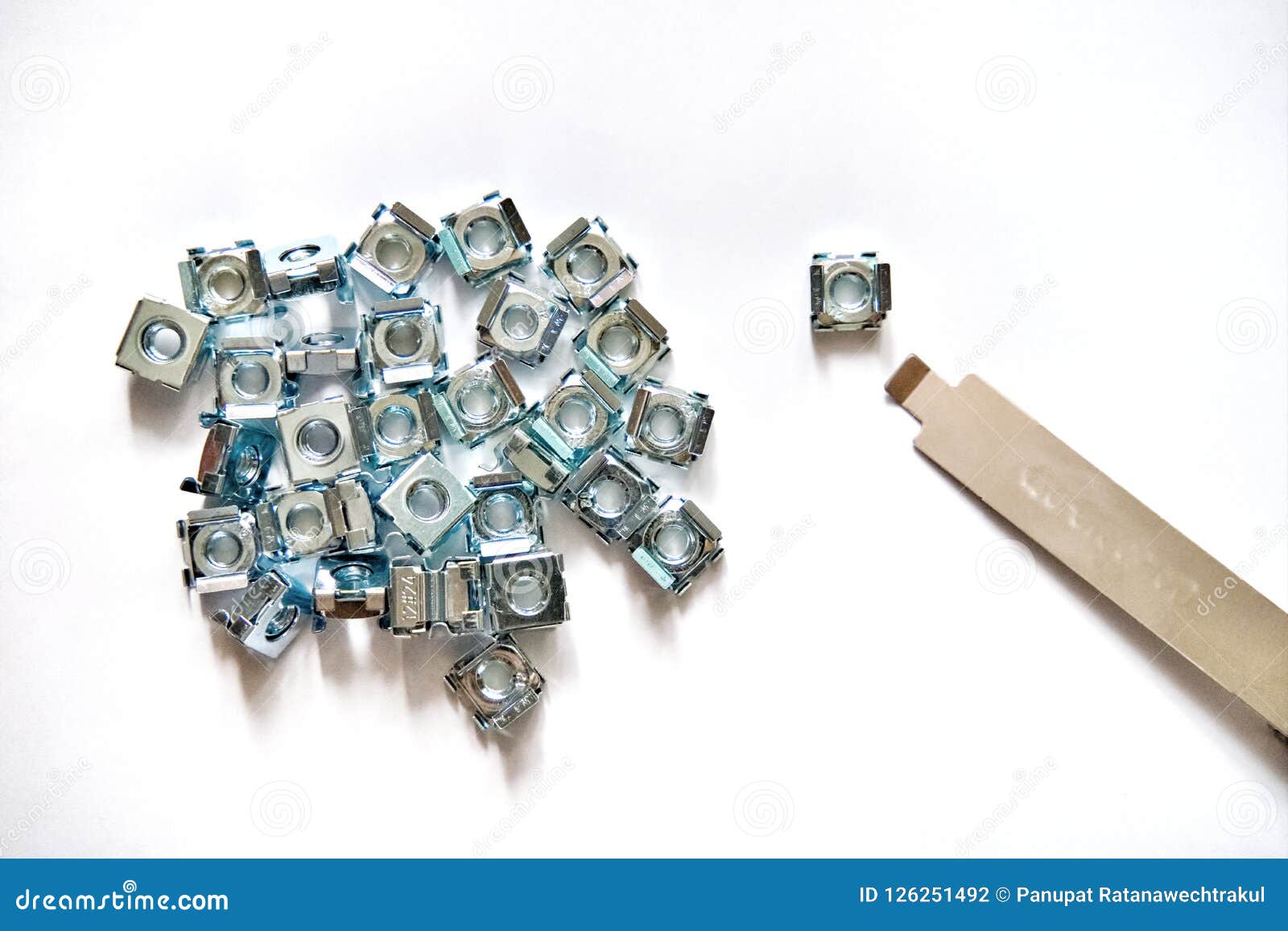 Rack Mounting Equipment Cage Nuts with Rack Studs . Stock Photo Image of hardware, cage 126251492