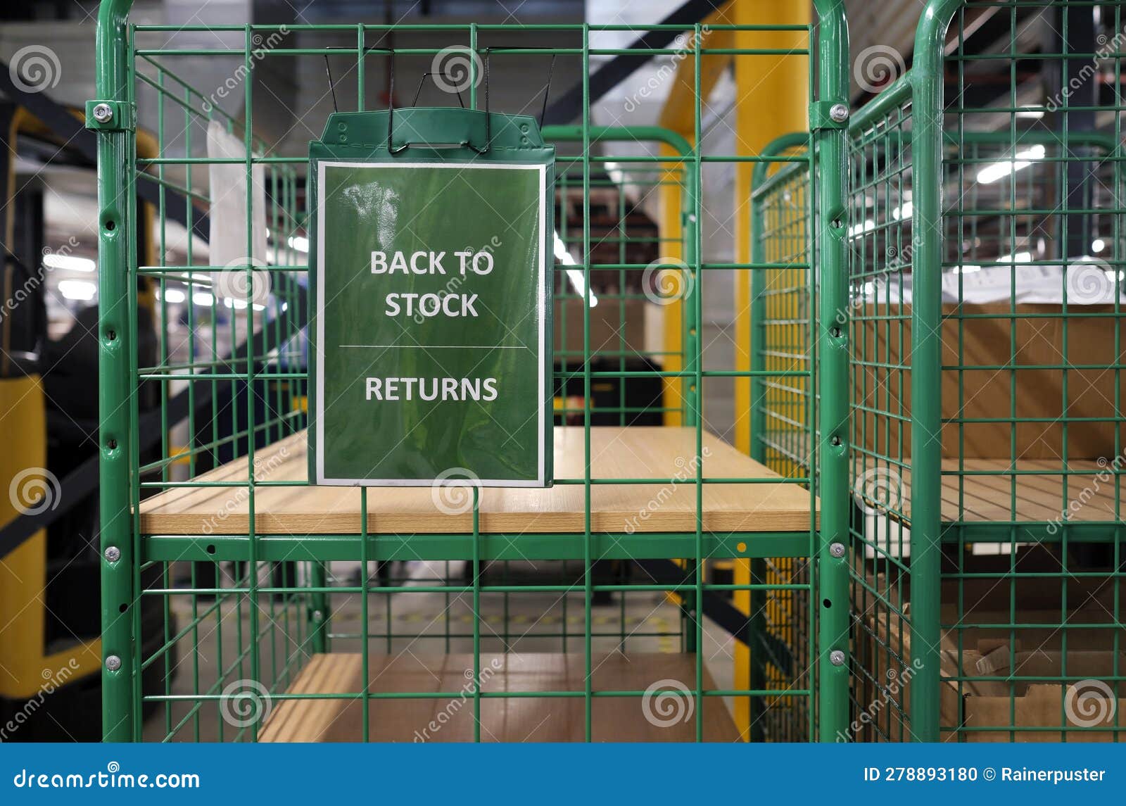Rack for Returns in a Distribution Warehouse Stock Photo Image of