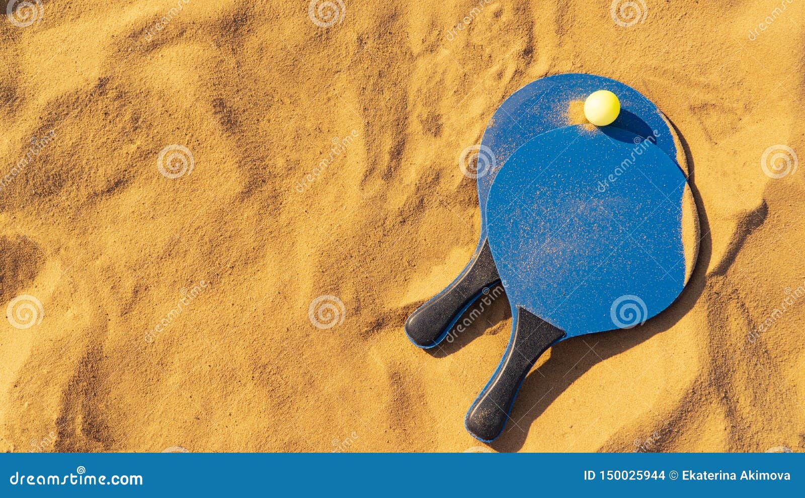 Racket and Ball Beach Tennis on Golden Sand Stock Photo - Image of game ...