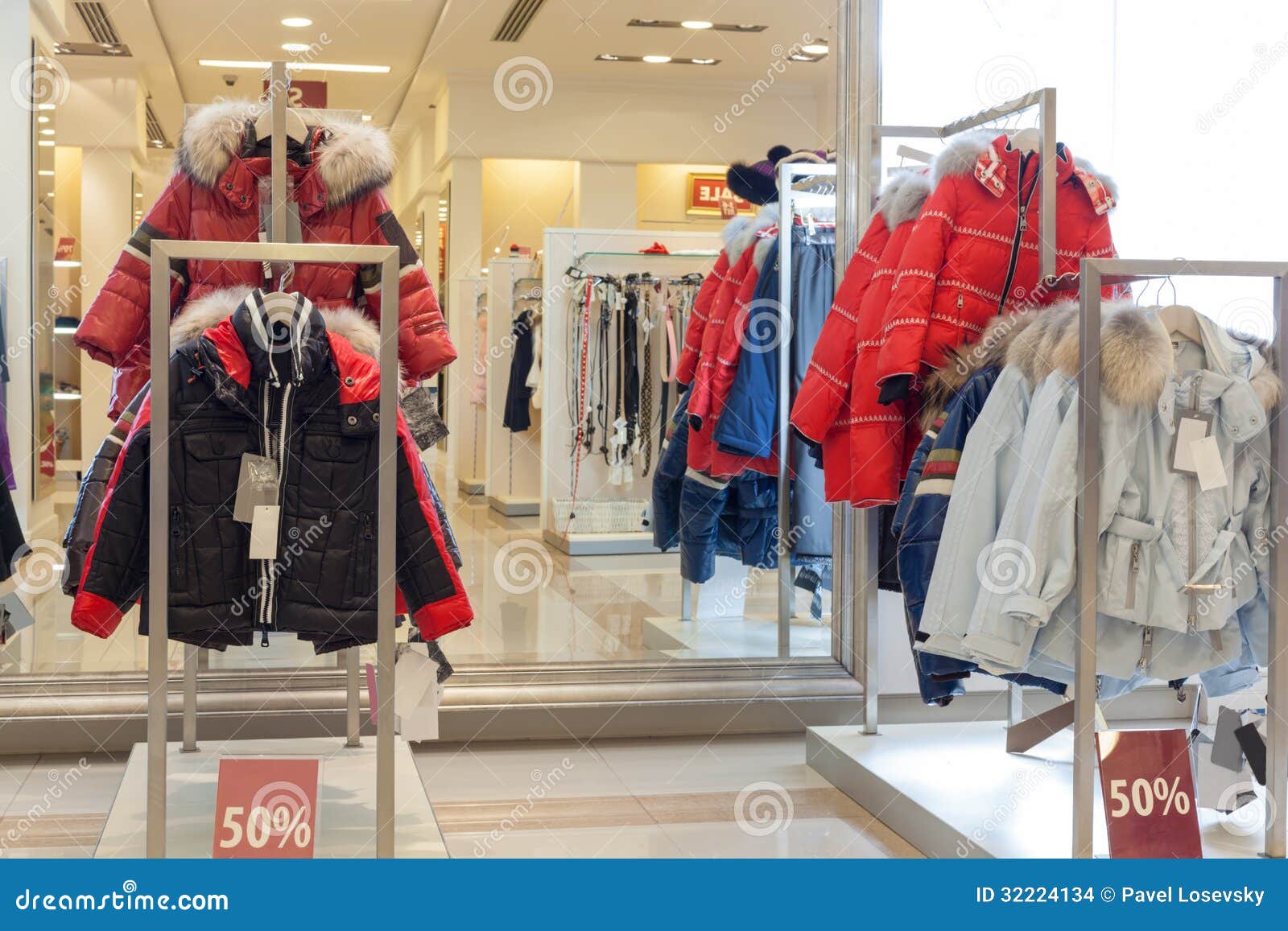 Racks with jackets stock photo. Image of design, shop 32224134