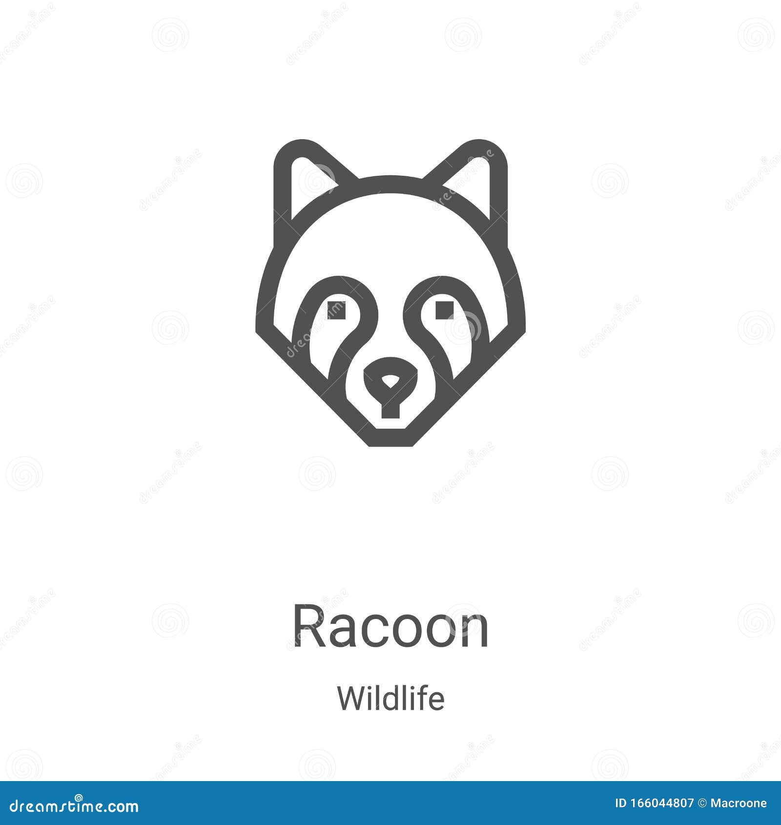 racoon icon  from wildlife collection. thin line racoon outline icon  . linear  for use on web and