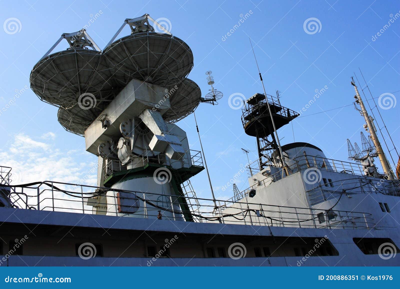 Radar Antennas on a Science Ship Stock Image Image of engine, machine