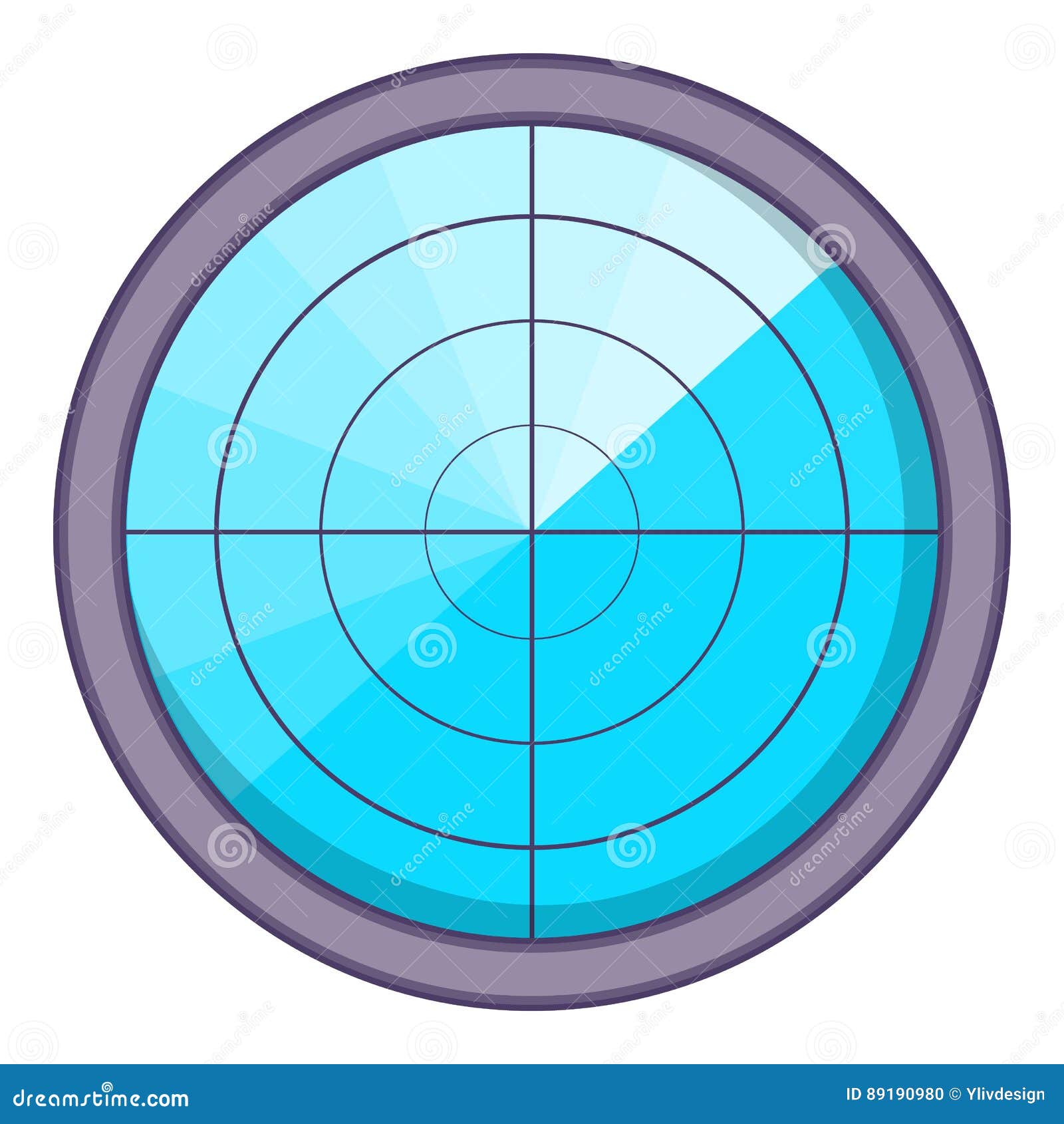 Radar icon, cartoon style stock vector. Illustration of action - 89190980