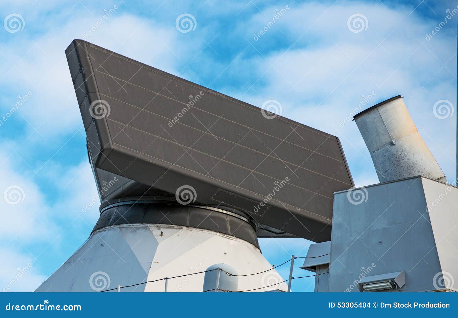 Radar on naval ship. stock photo. Image of electronic 53305404