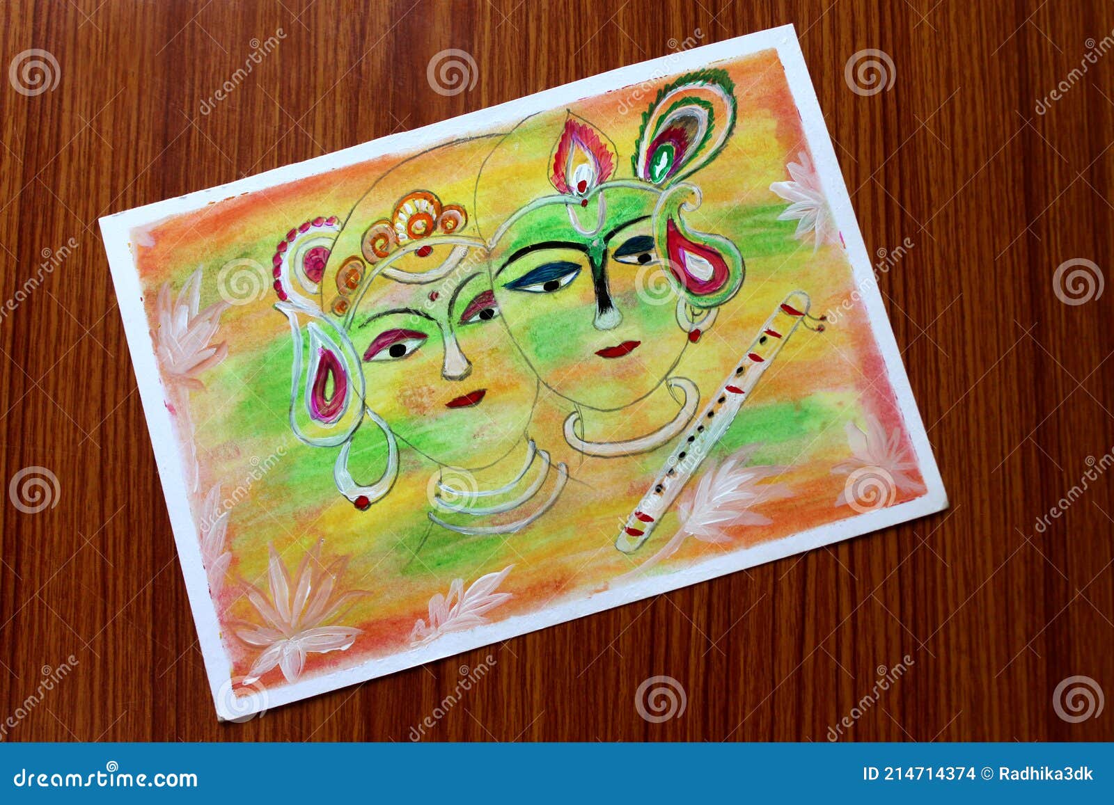 Radha Krishna Holi Abstract Painting Stock Photo - Image of ...