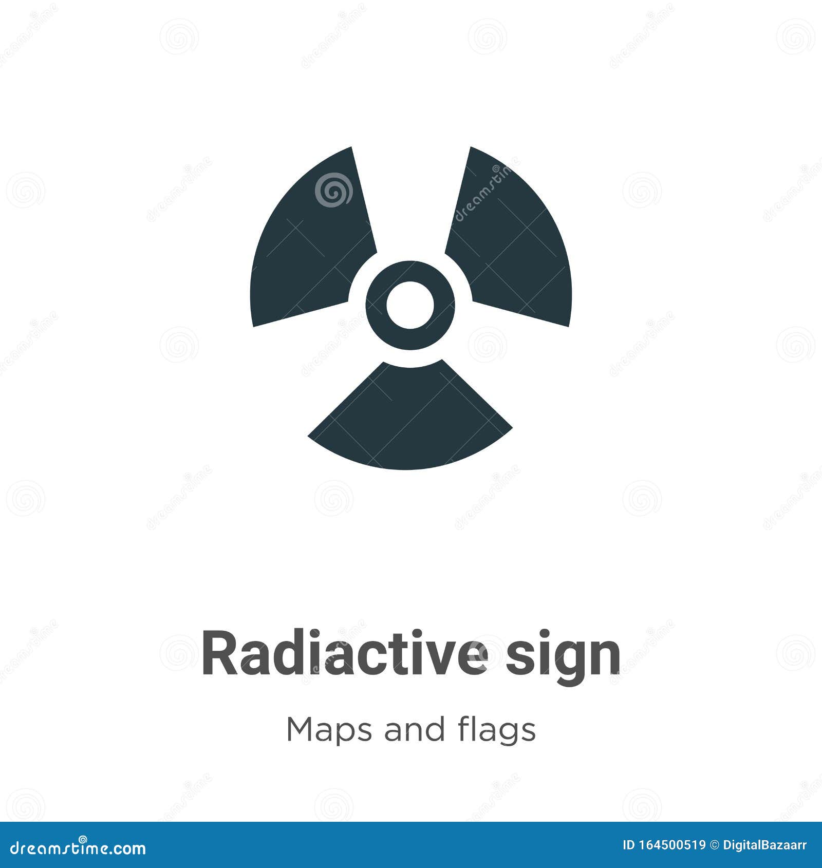 radiactive sign  icon on white background. flat  radiactive sign icon  sign from modern maps and flags