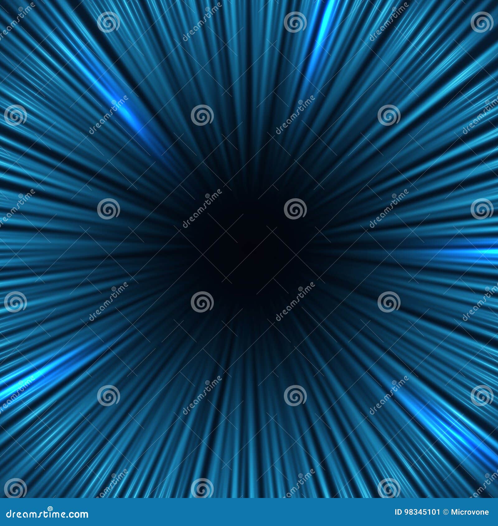radial blue light speed lines. fast motion effect  background
