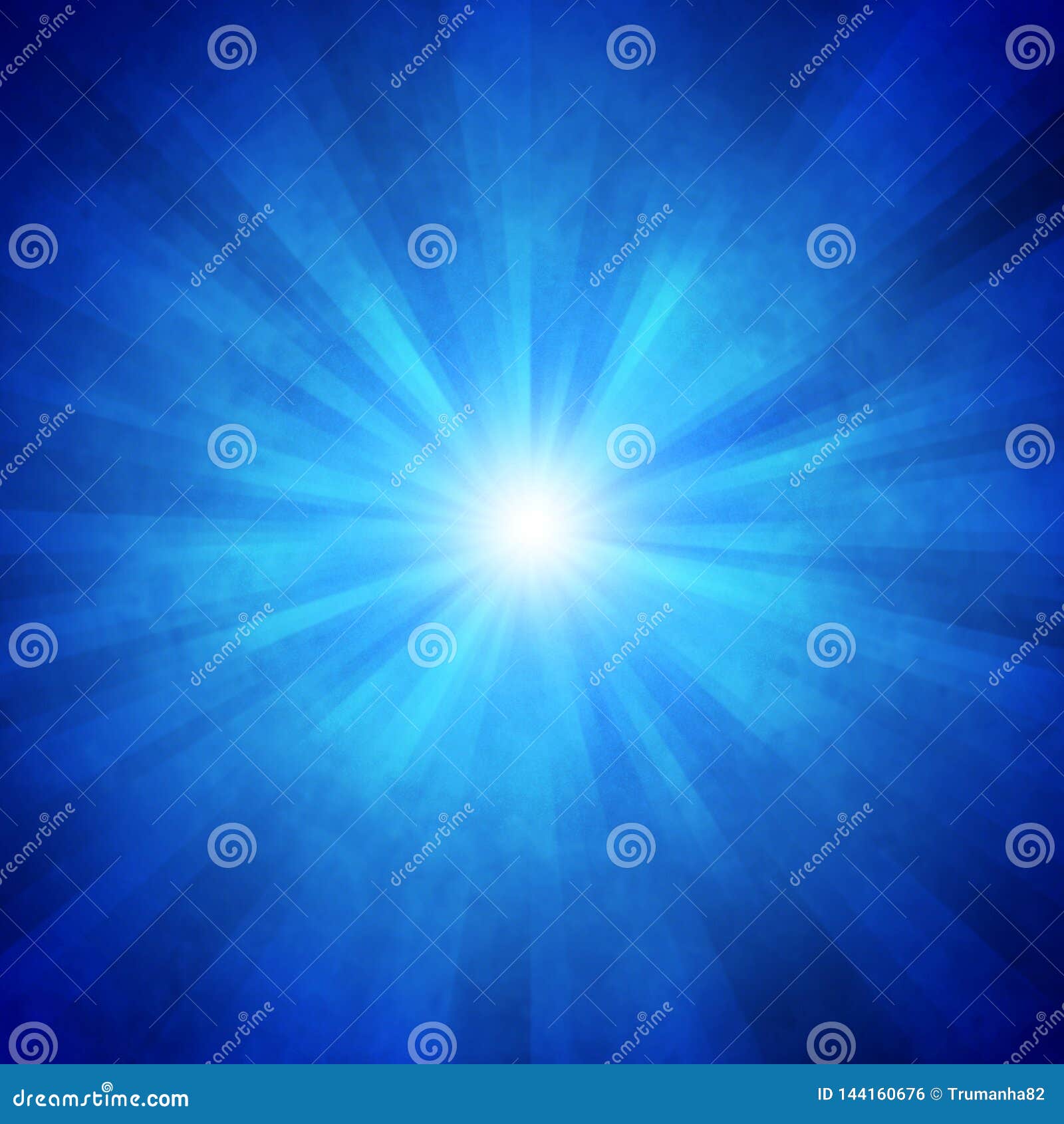 radial bright rays in blue background