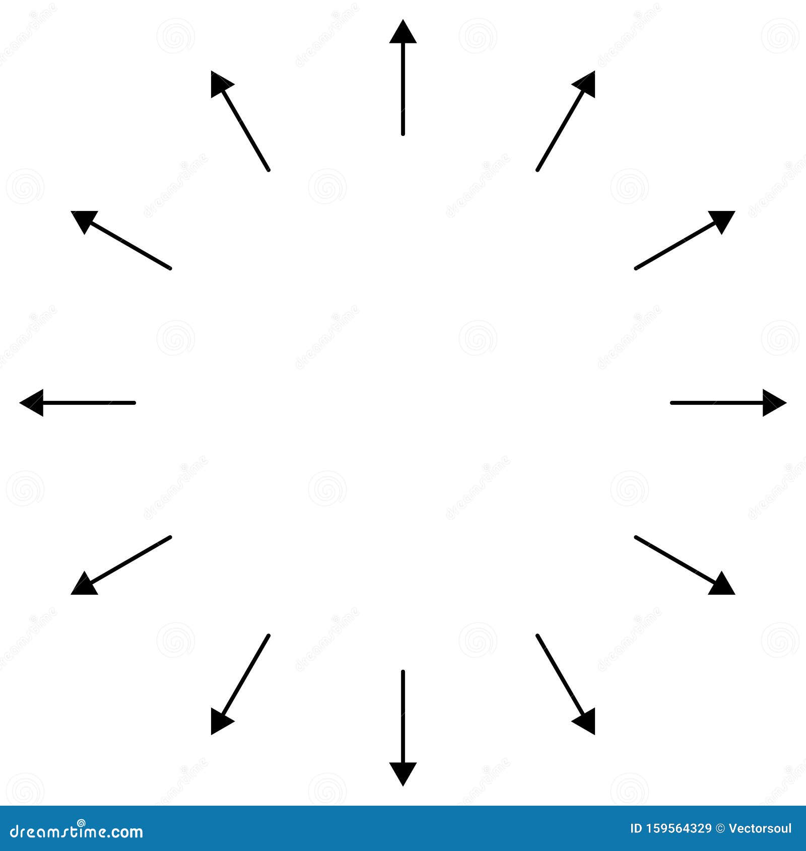 radial, circular arrows pointing from center. concentric pointers for extrusion, protrusion themes. diffuse, dissension, bloat