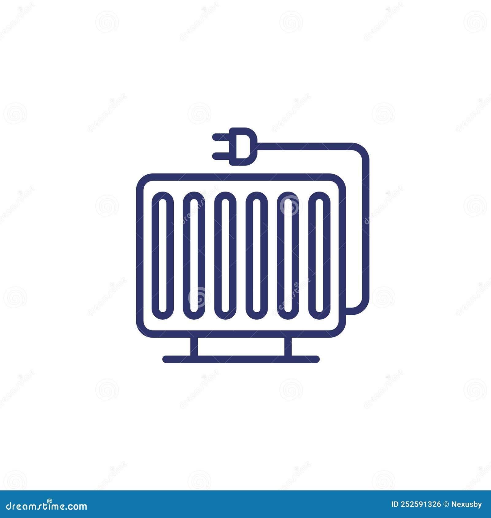 vecteur de contour d'icône de radiateur de ventilateur