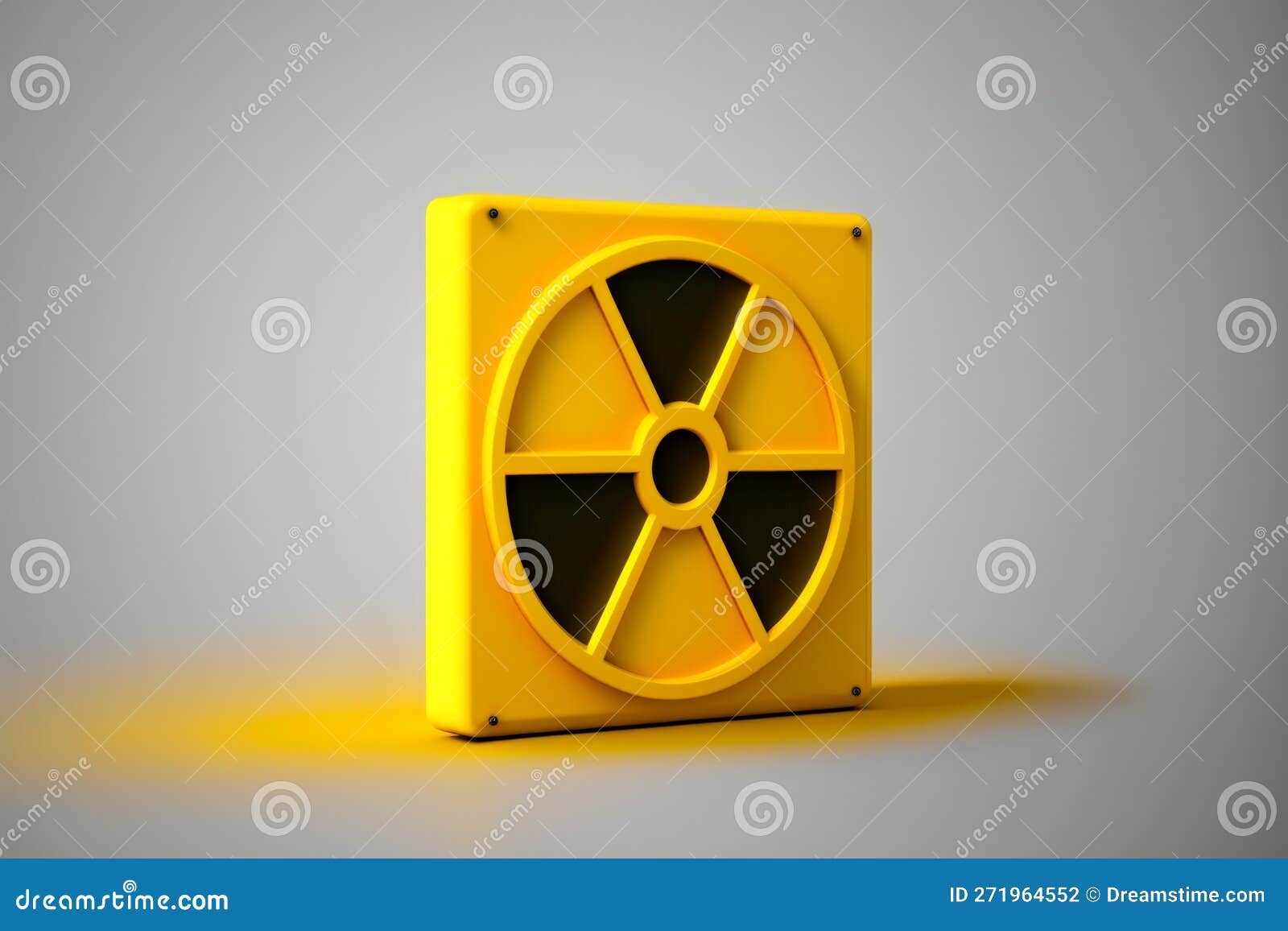Radiation Hazard Sign in 3d Style on Solid Color Background. Stock