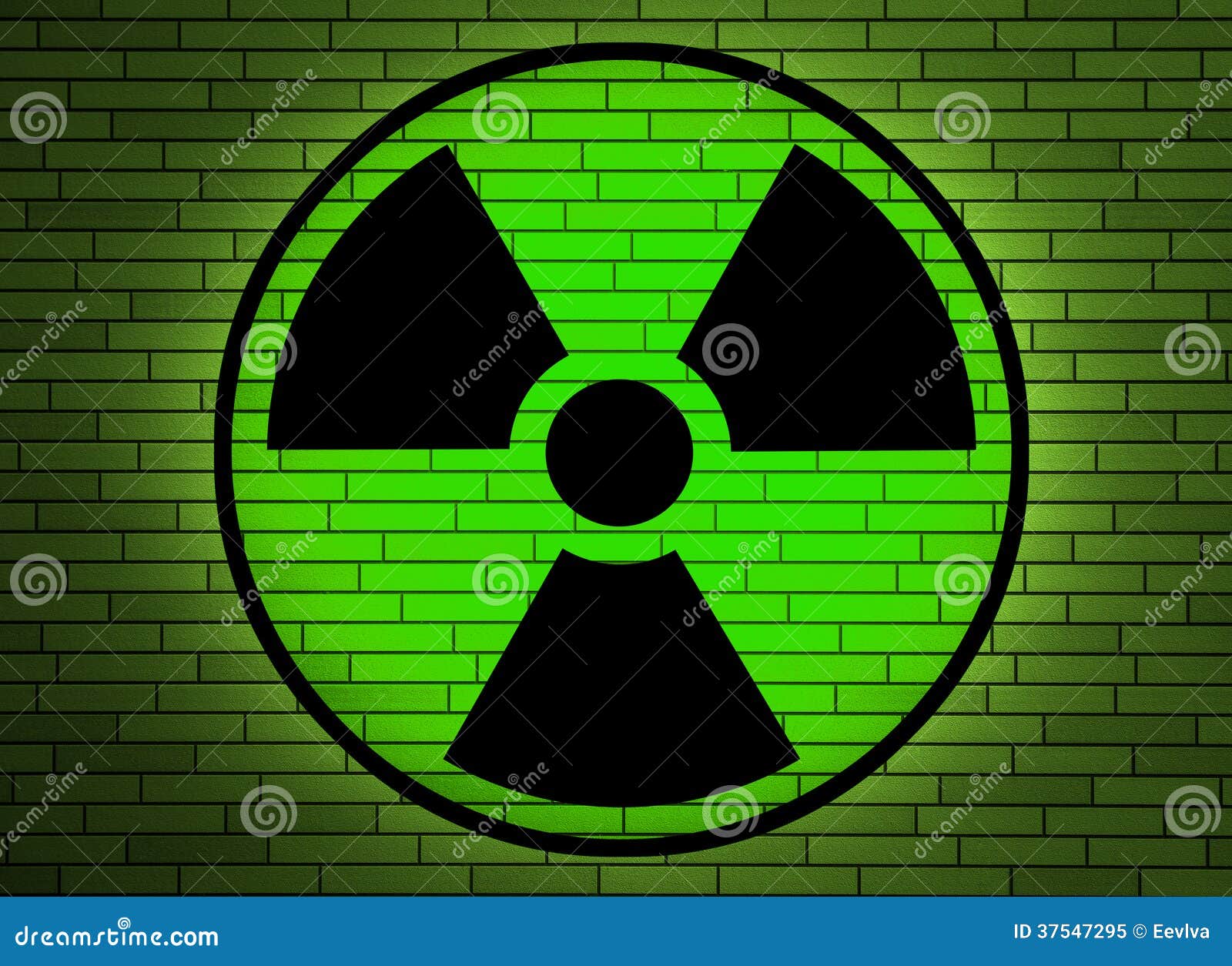 Radiation sign on a wall. stock image. Image of grunge 37547295