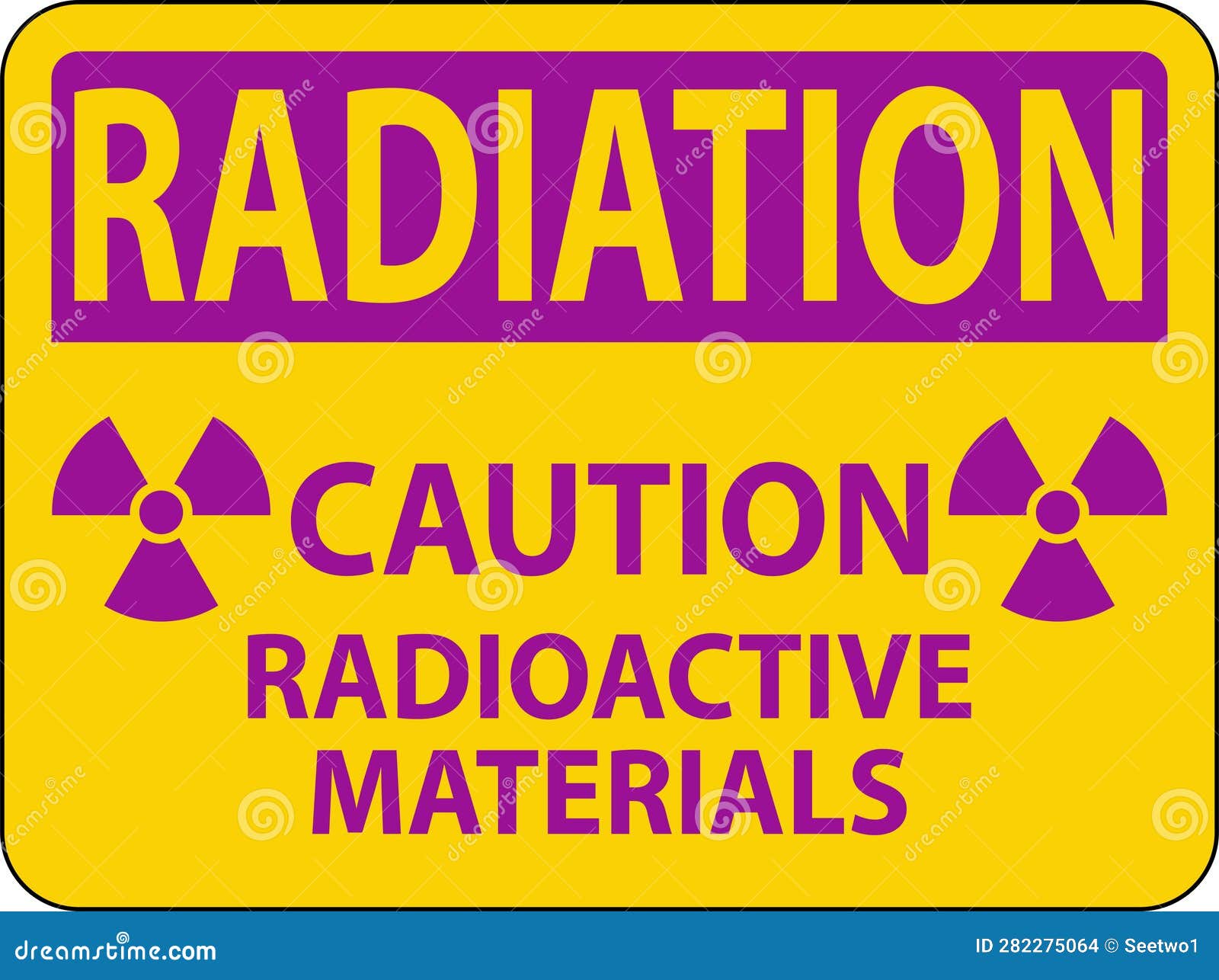 Radiation Warning Sign Caution Radioactive Materials Stock Vector