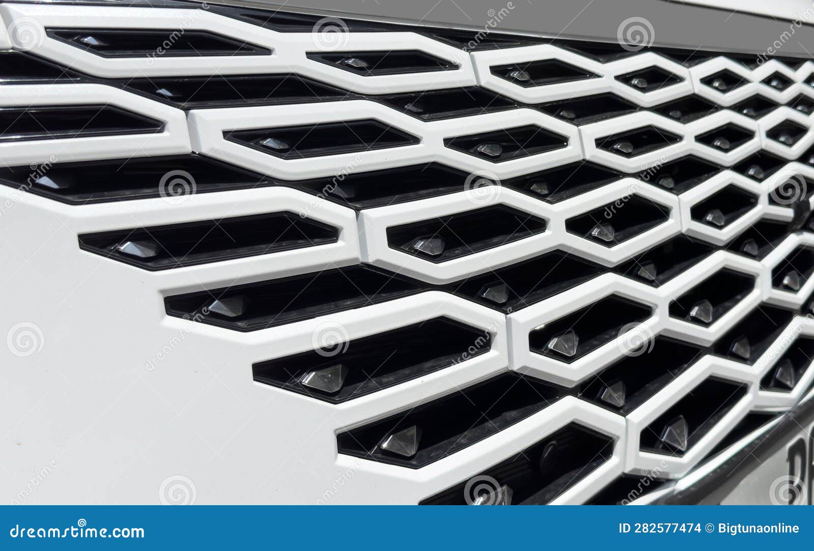 Radiator Grille Pattern. Car Radiator Grill Close Up Stock Photo