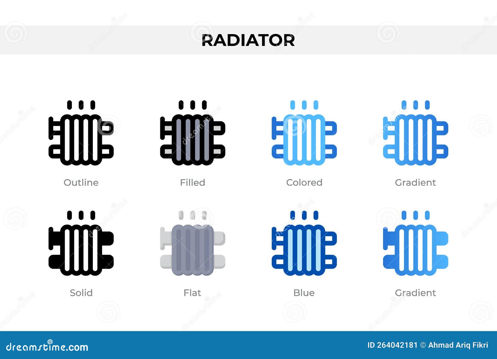 Radiator Icons in Different Style. Radiator Icons Set. Holiday Symbol