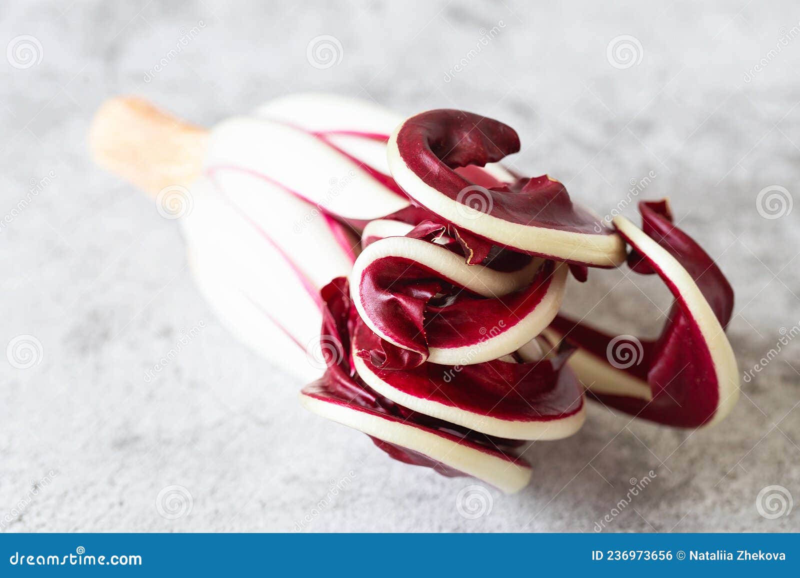 radicchio rosso di treviso. bright red with a slightly bitter flavour, radicchio rosso di treviso uses natural spring water to