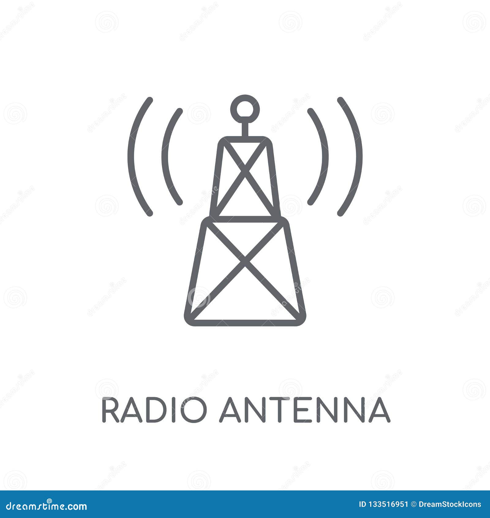 Radio Antenna Linear Icon Modern Outline Radio Antenna Logo Con