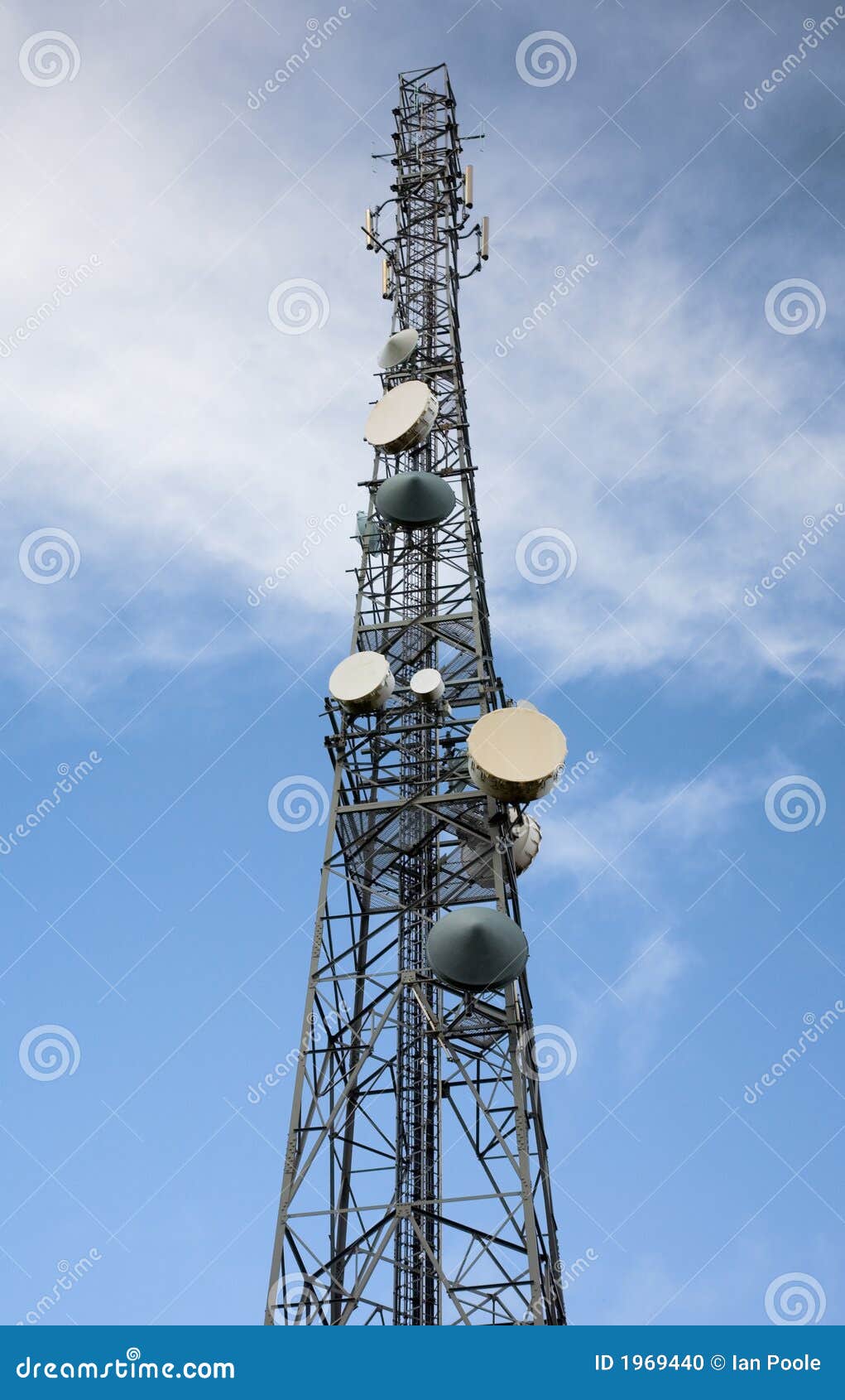 Radio antenna mast stock photo. Image of electronics