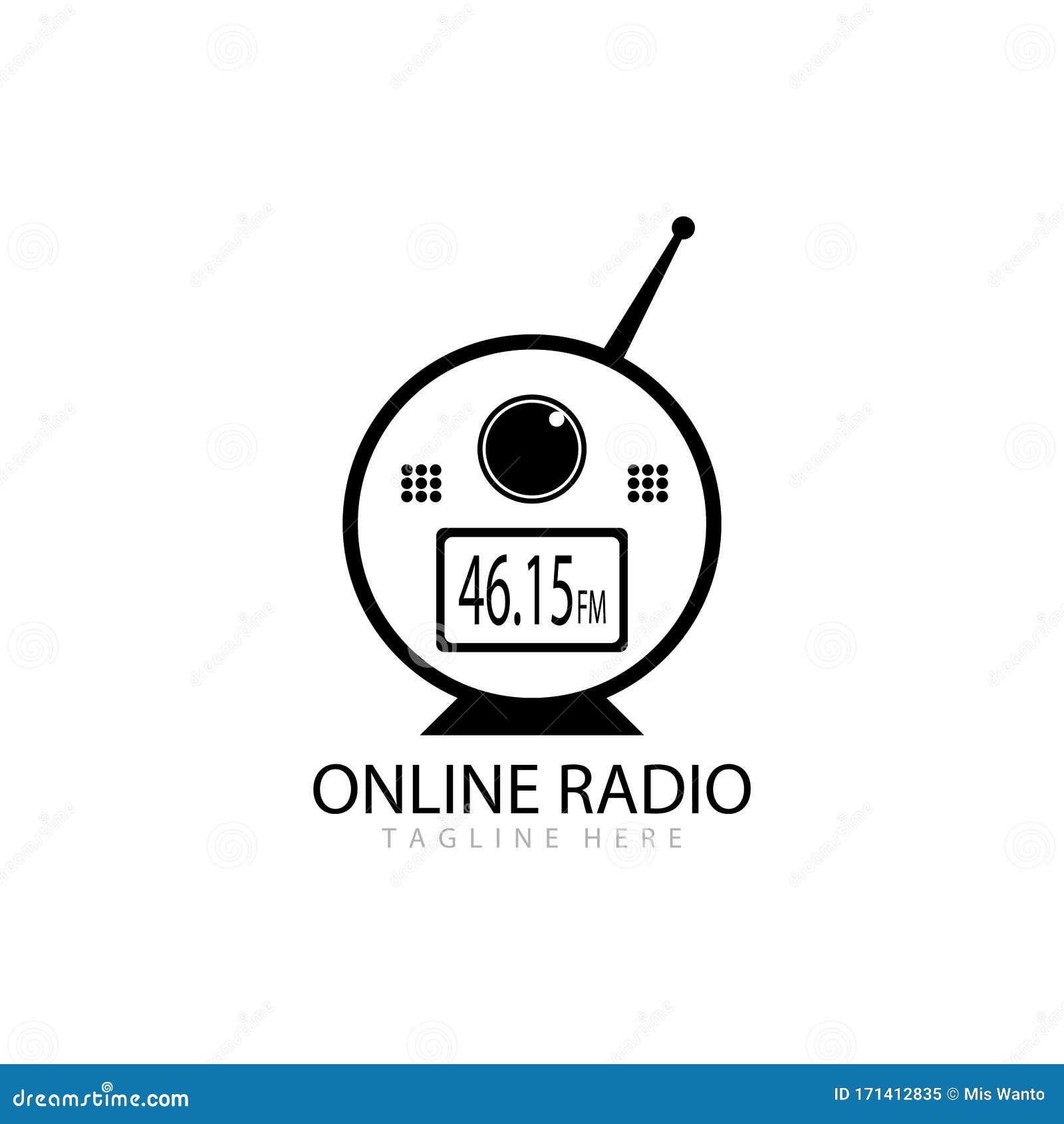 Radio Broadcast Logo Icon Vector Illustration Design Stock Vector ...