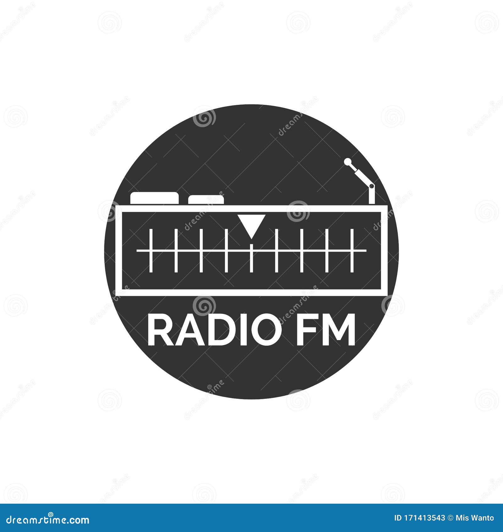 Radio Broadcast Logo Icon Vector Illustration Design Stock Vector Illustration of live, music