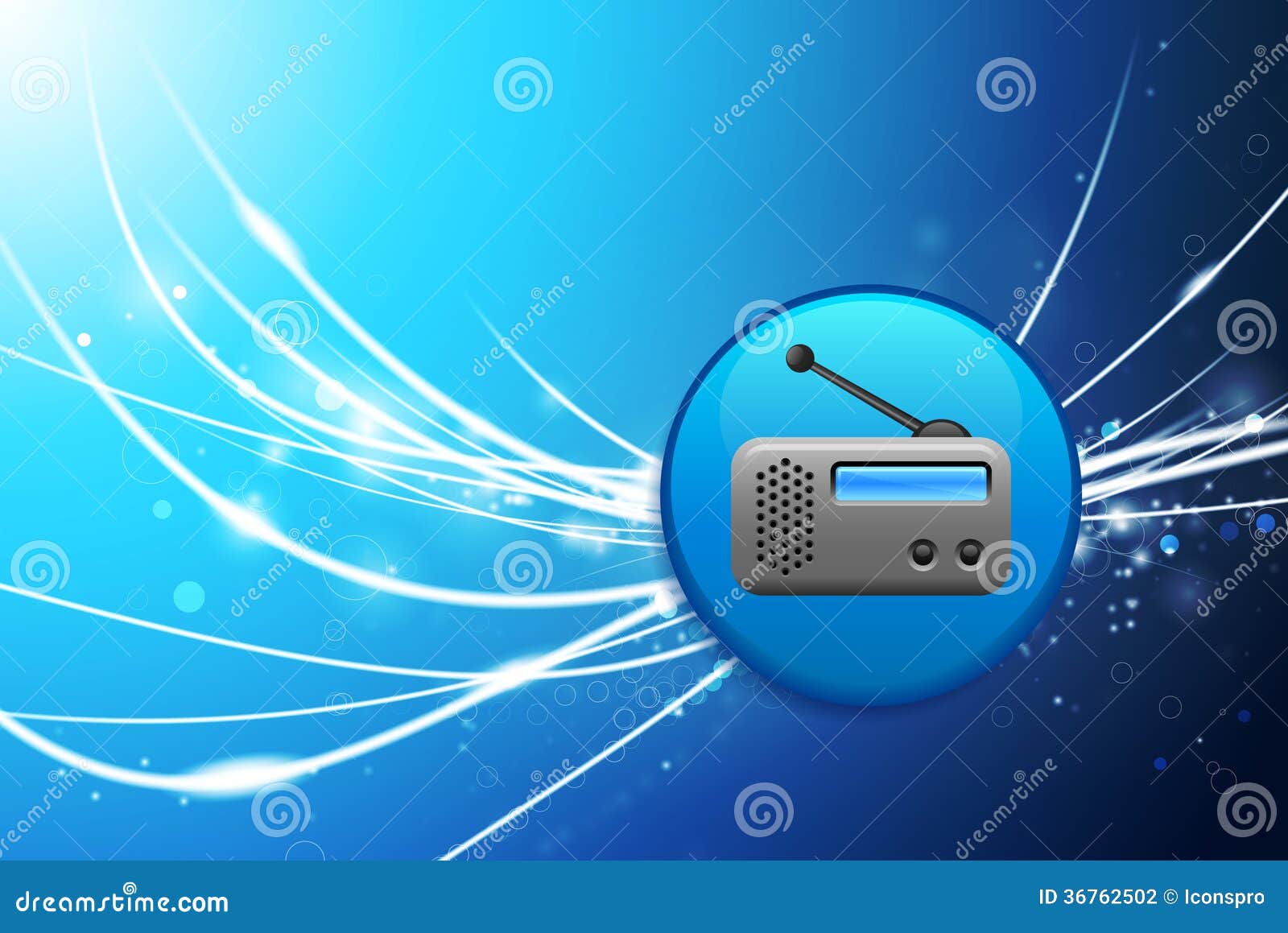 Radio Button on Blue Abstract Light Background Stock Illustration